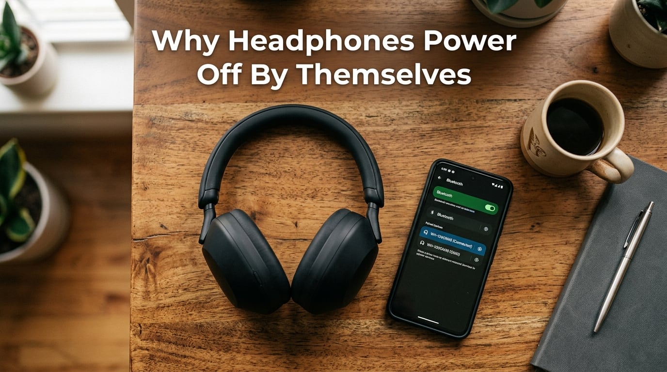 Why do my over-ear headphones power off by themselves after a few minutes
