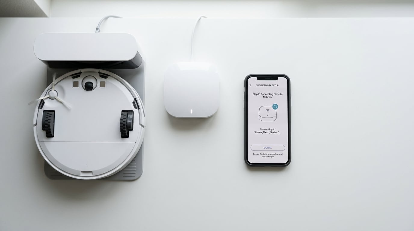 How to fix a robot vacuum that won't finish WiFi setup on a mesh network