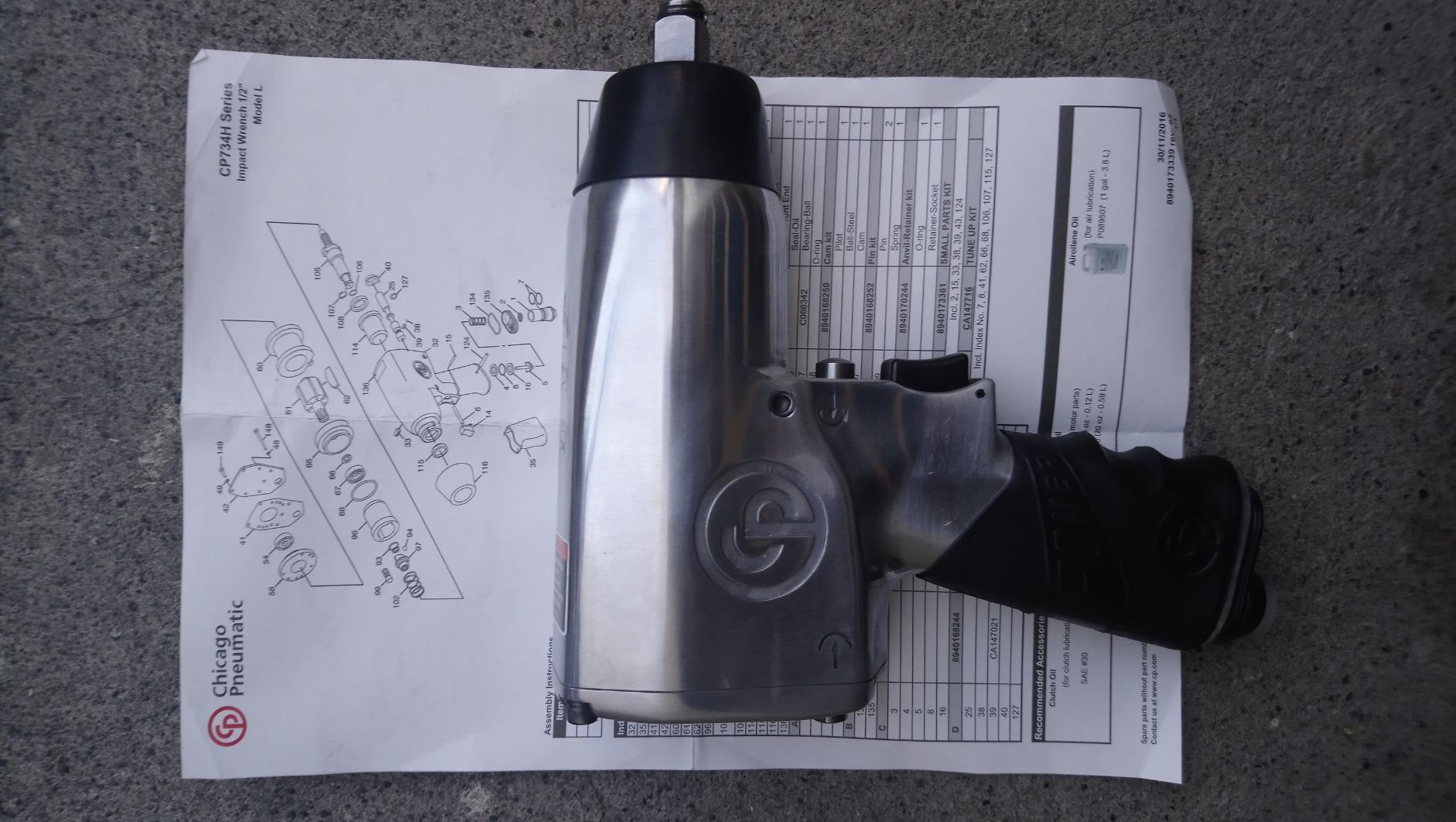 Chicago Pneumatic CP734H - 1/2 Inch Air Impact Wrench, Pistol Handle, Max Torque Reverse Output 425 ft. lbf / 576 Nm, 9,500 RPM customer photo 1