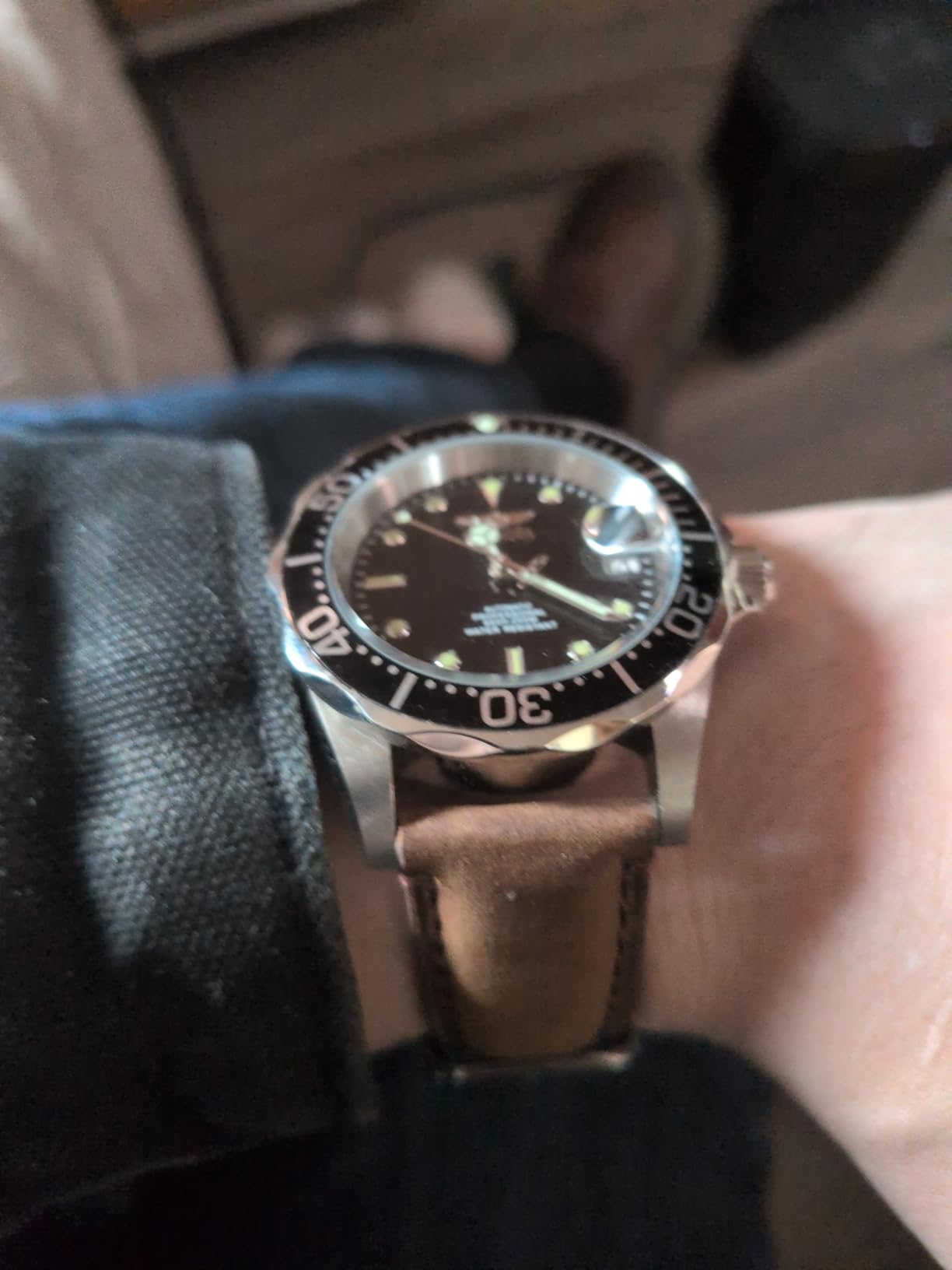 Men's Pro Diver Automatic Watch with Polyurethane Strap, Black (Model: 9110) customer photo 2