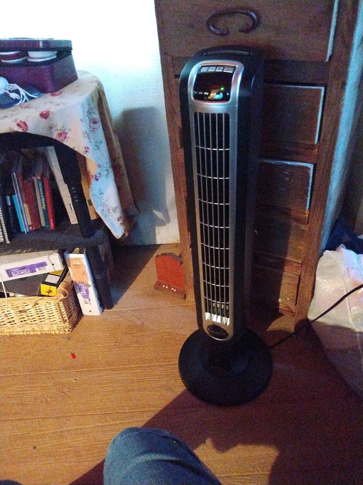 Lasko Oscillating Tower Fan with Remote Control and Timer - Quiet Standing Fan for Bedroom, Office, and Home - 3 Speeds - Powerful Cooling Air - 2510 - 36