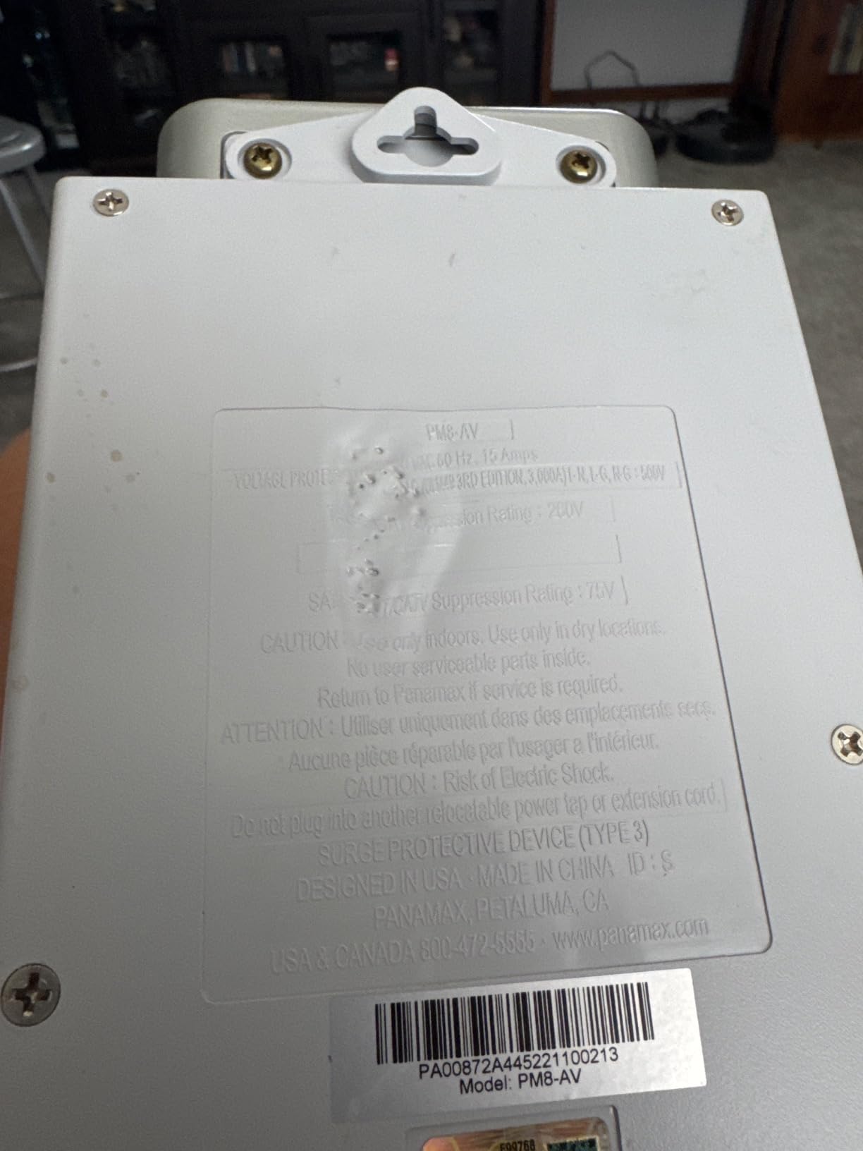 Panamax PM8-AV 8 Outlet Cable-Sat-Telephone - Silver customer photo 1