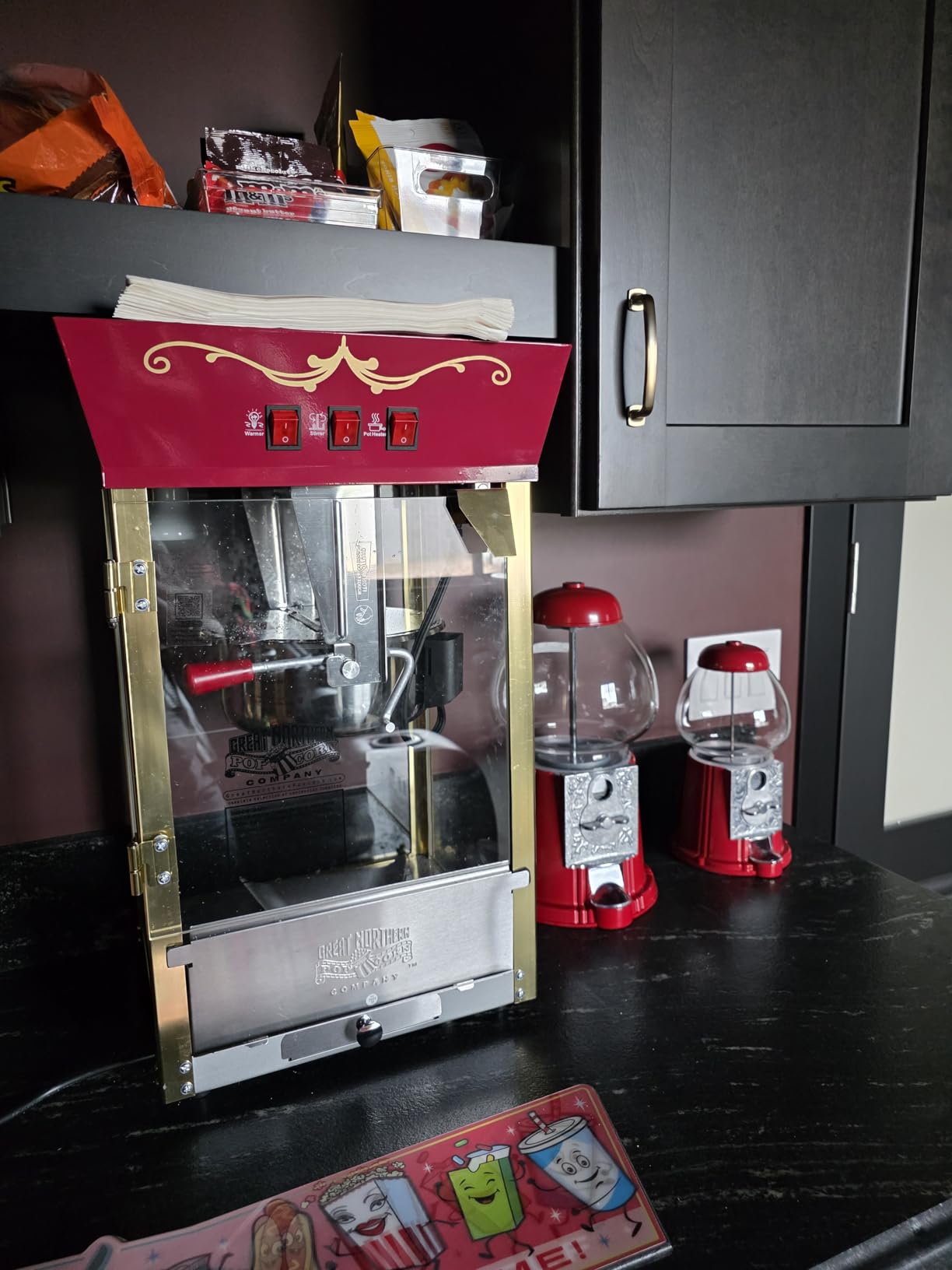 Popcorn Matinee 8oz Popcorn Machine, Red | Vintage Style Popcorn Maker Machine with Stainless-Steel Kettle Popper, Reject Kernel Tray, Warming Light, and Accessories customer photo 2