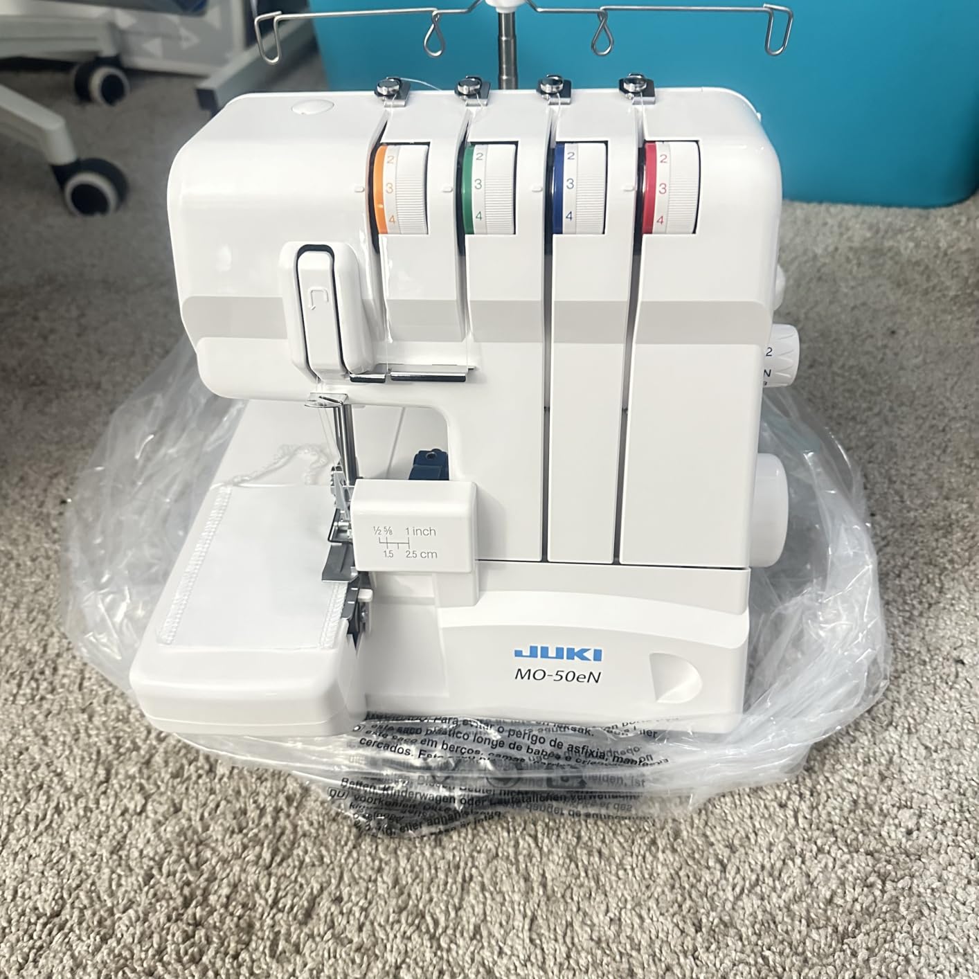 Juki MO-50E 3 or 4 Thread Serger with Lay In Tensions, Adjustable Differential Feed, Built In Rolled Hem, Automatic Lower Looper Threader, Retractable Upper Knife customer photo 1