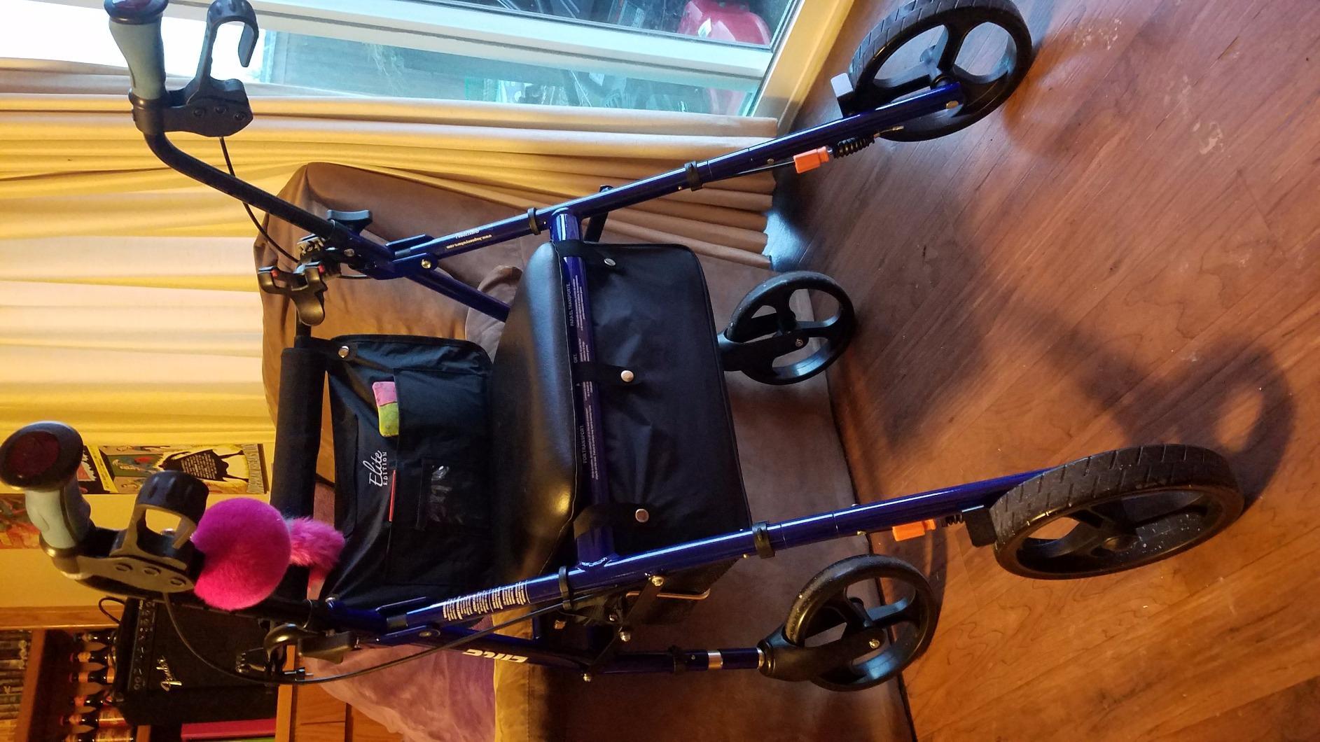 Hugo Mobility 700-961 Foldable Rollator Walker with Seat and Saddle Bag, Red customer photo 1
