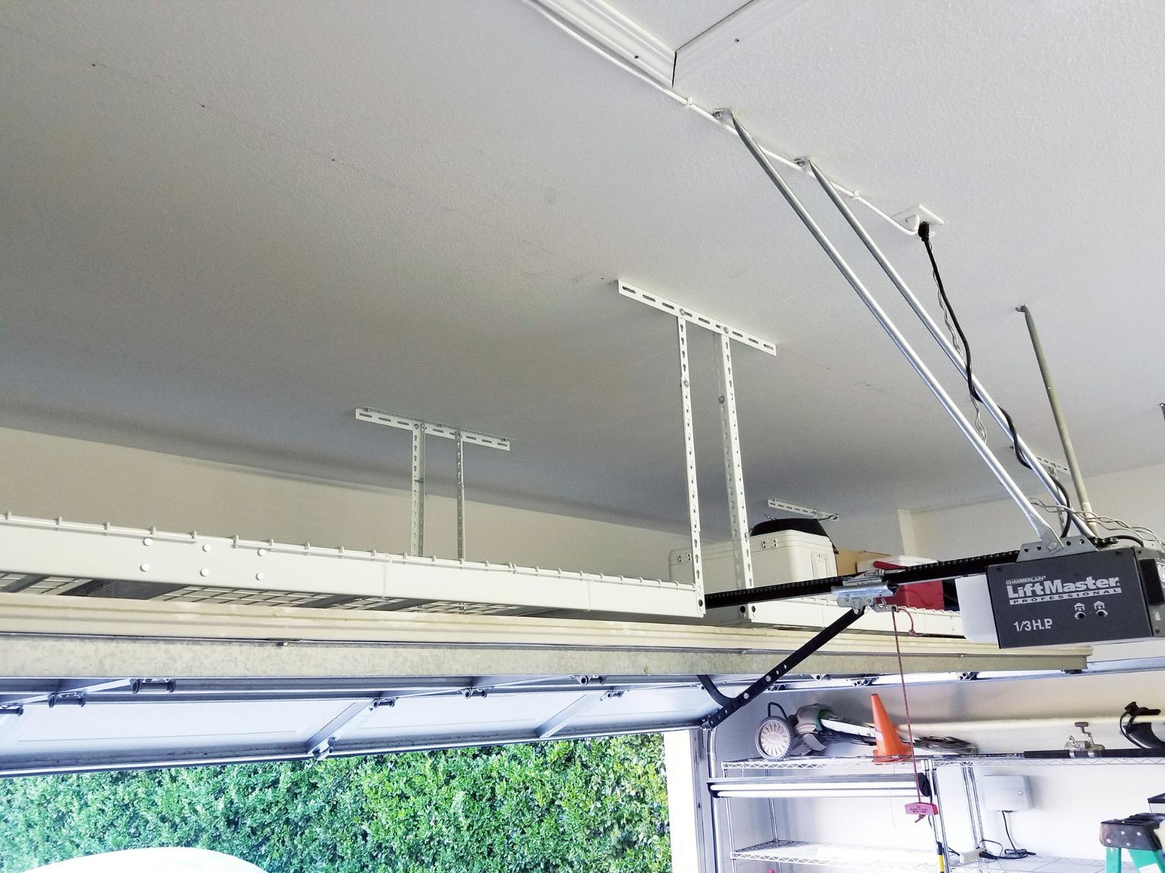 SafeRacks White 4x8 Overhead Storage Rack w/ 5-pc Hook Pack (12