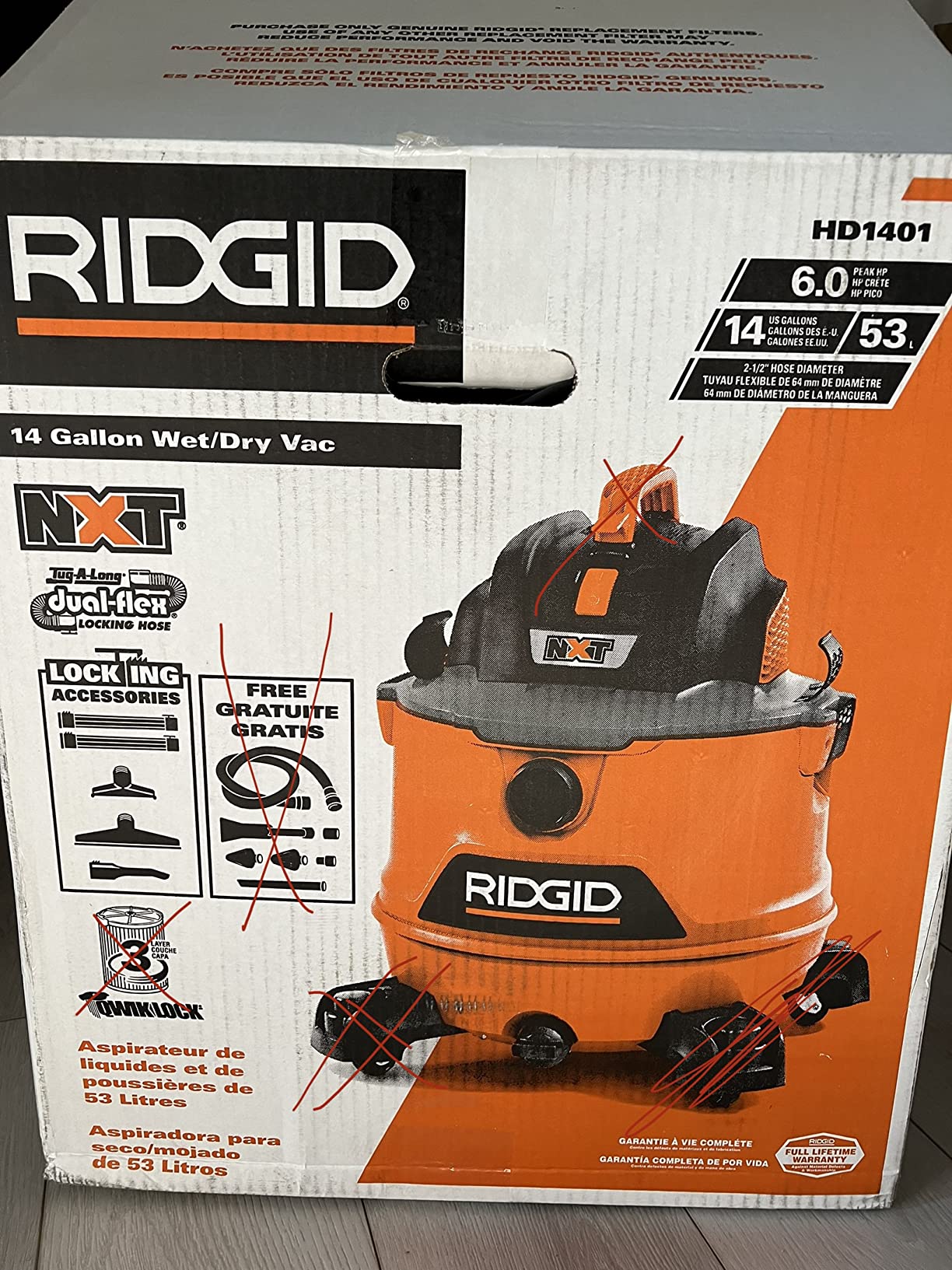 RIDGID 14-Gal. 6.0 Peak HP Wet/Dry Vac with Auto Detailing Kit customer photo 1