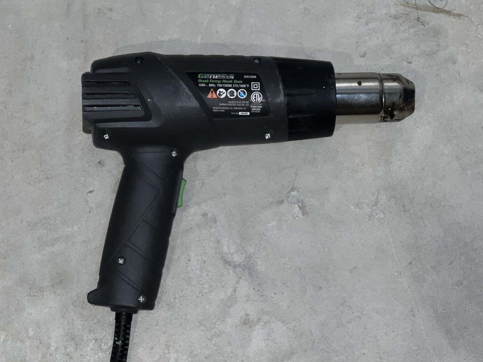 Genesis GHG1500A Dual Temperature Heat Gun Kit With Fast Heat High And Low Settings 572F/1000F, Air Reduction Nozzle, Reflector Nozzle, And Two Deflector Nozzles with 2 Year Warranty | 572F or 1000F, For Shrink Tubing, For Crafting, For Vinyl Wrap, 4 Accessory Nozzles customer photo 1