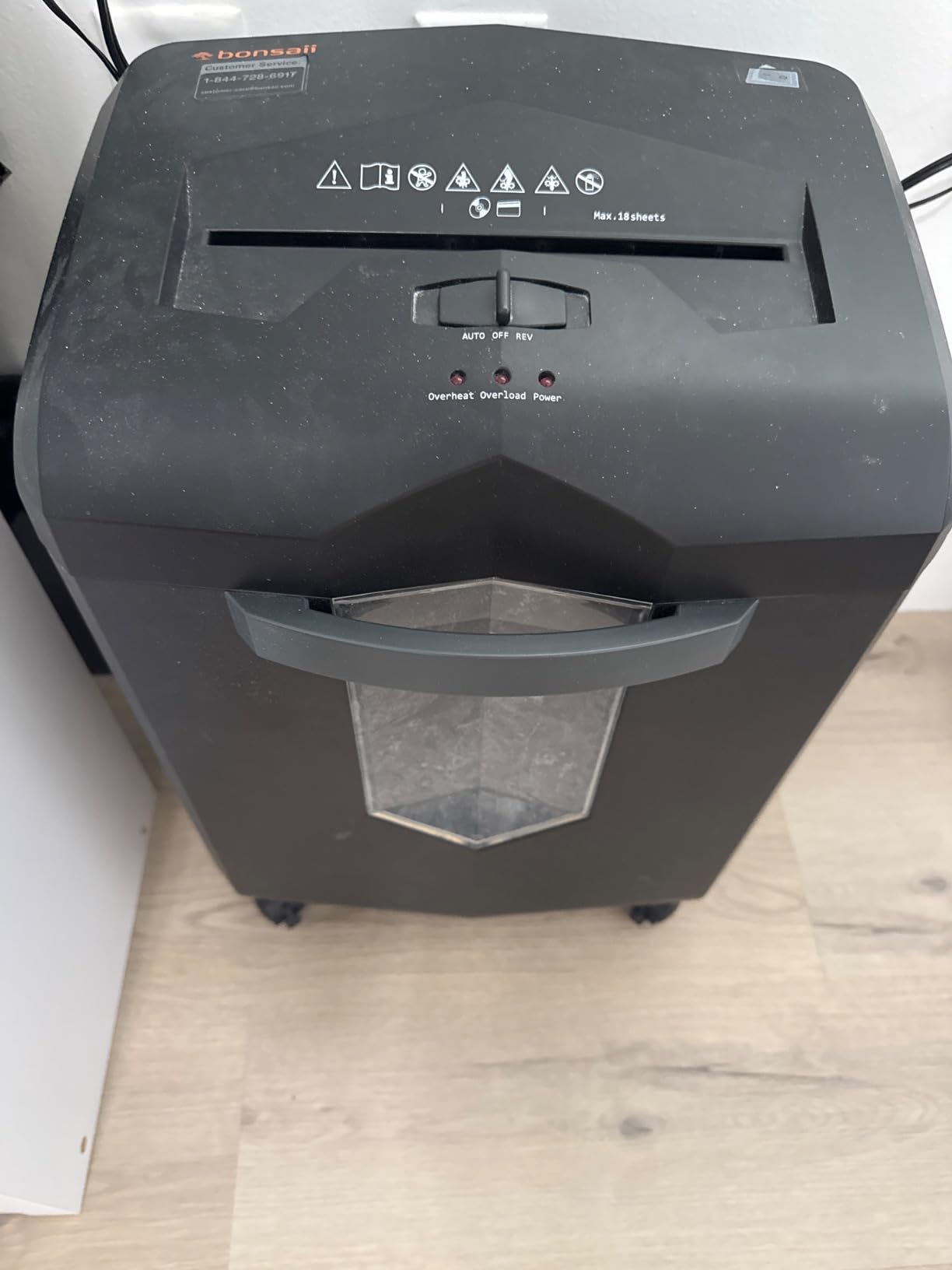 Bonsaii 18-Sheet Cross-Cut 60-Min Run Heavy Duty Paper Shredder | Anti-Jam, P-4 Security Level, 62dB Ultra-quiet, 6-Gal Bin with Casters, Shreds Credit Cards & Staples C149-C customer photo 1