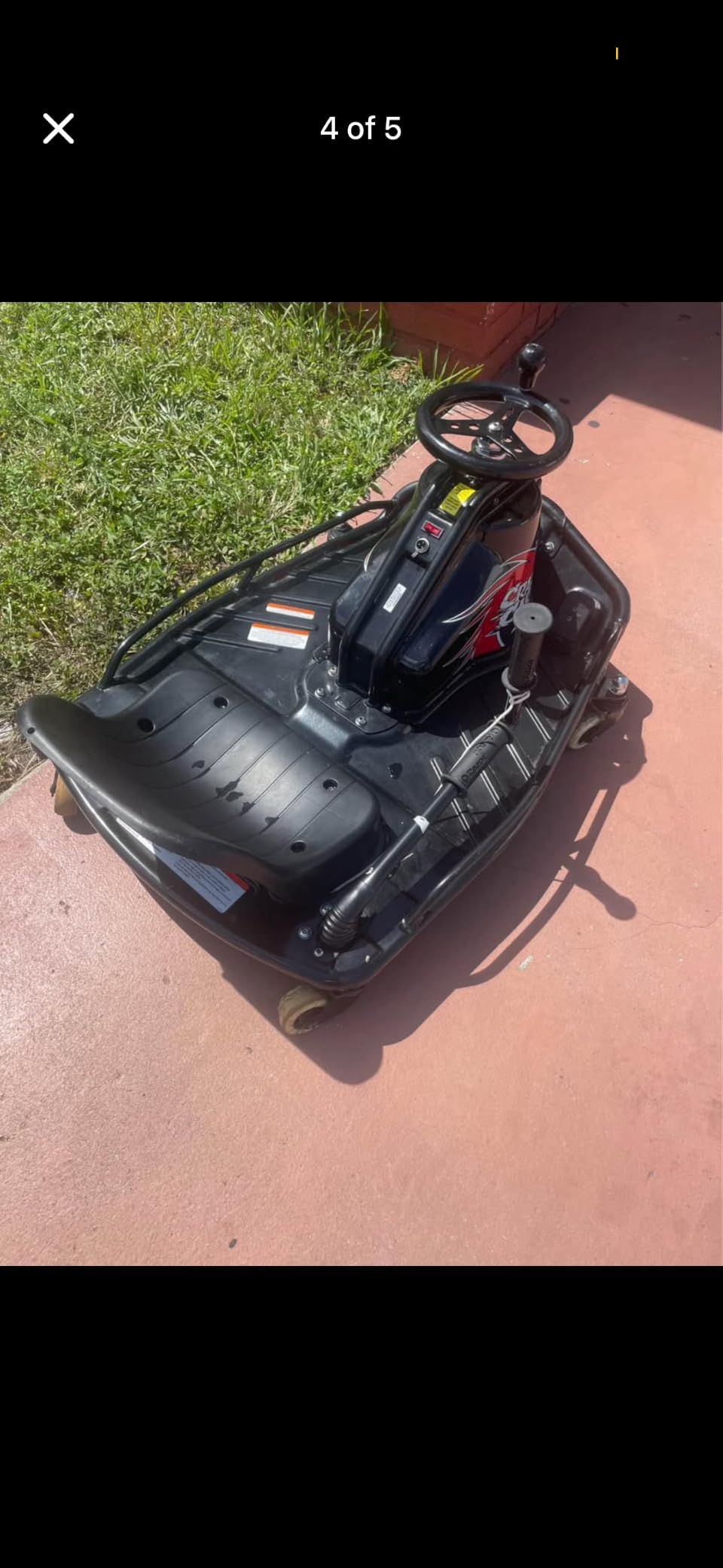 Razor Crazy Cart DLX - 24V Electric Drifting Go Kart - Enhanced Drift Bar, Brodie Knob Steering, Variable Speed, Up to 12 mph, Black/Red customer photo 1