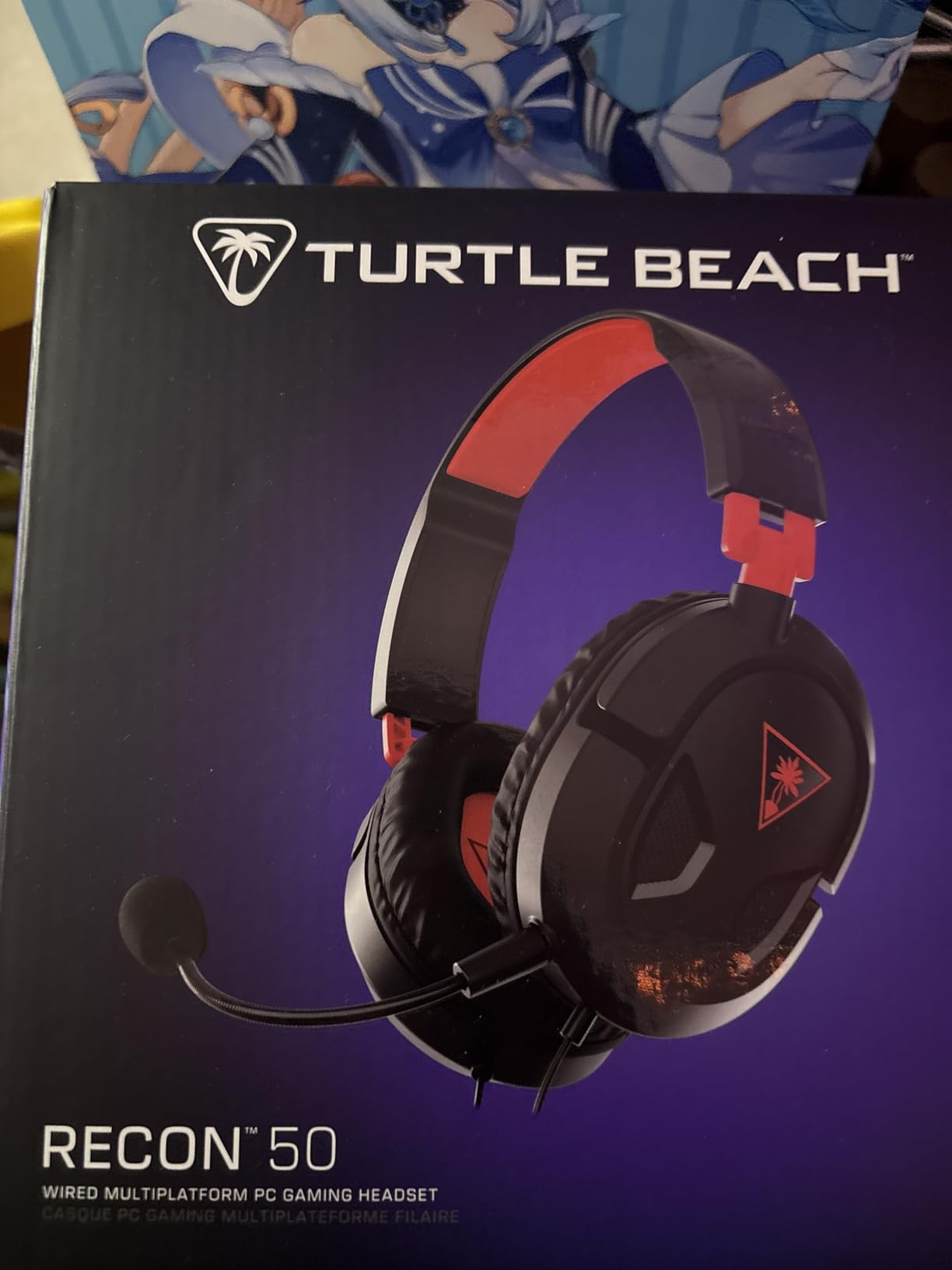 Turtle Beach Recon 50 Wired Multiplatform Gaming Headset for PS5, Xbox, PC | PlayStation, PS4, Xbox Series X|S, Xbox One, Mobile, Removable Mic, 40mm Speakers, In-Line Controls, Lightweight, Black Blue customer photo 2