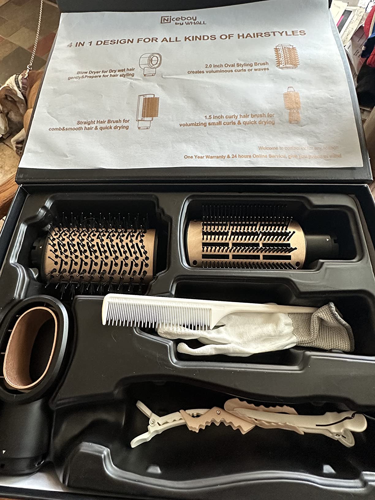 Conair 2-in-1 Hot Air Curling Combo with 1.5-inch Curl Brush and 1-inch Aluminum Bristle Brush customer photo 2