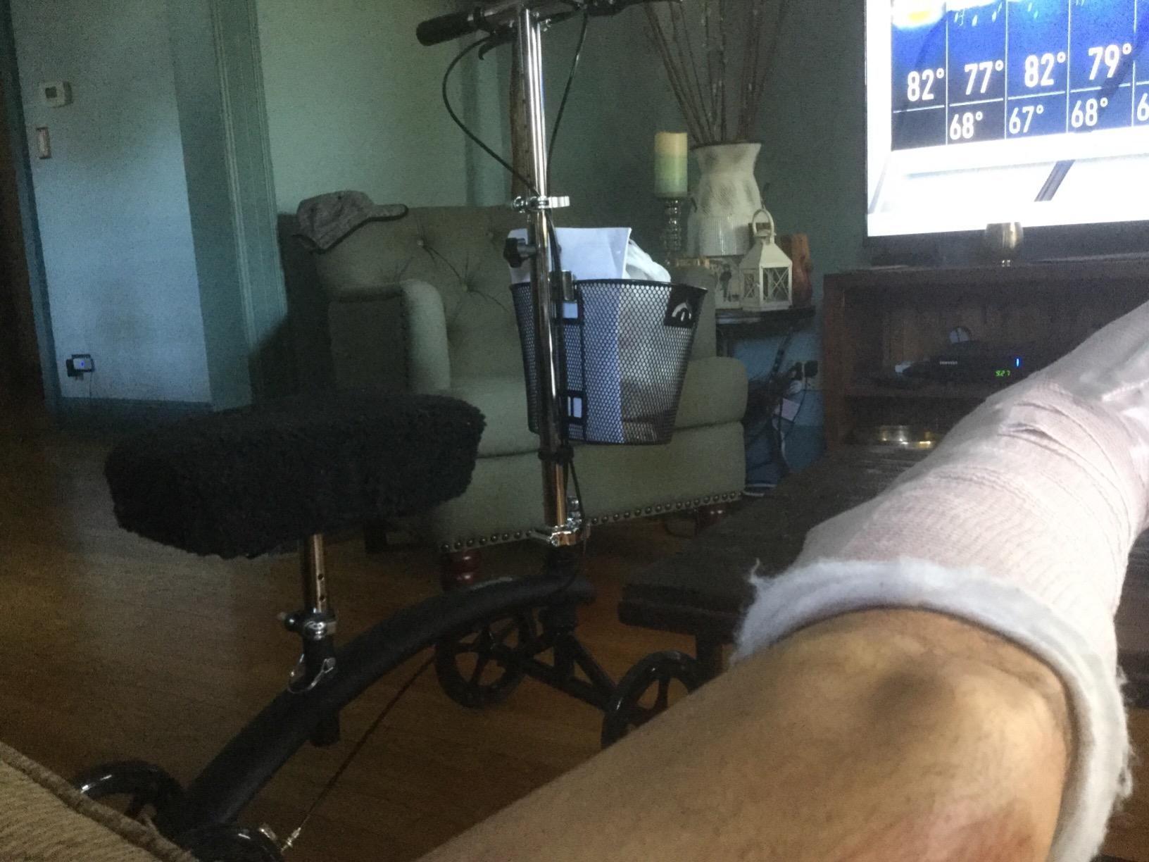 BodyMed Premium Knee Walker, Steerable for Foot Injuries - Adjustable Scooter with Dual Brakes & Metal Basket - Better Alternative to Crutches for Leg Recovery customer photo 2