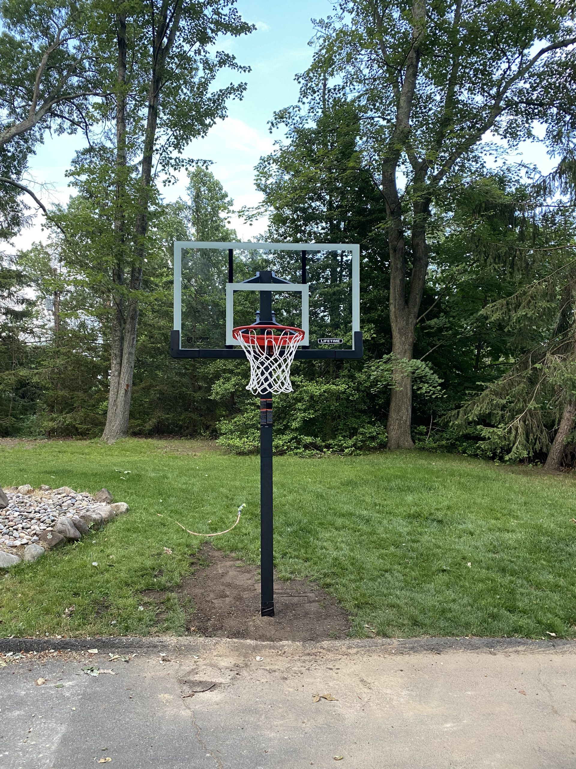 LIFETIME Products Crank Adjust In Ground Basketball Tempered Glass Backboard customer photo 2