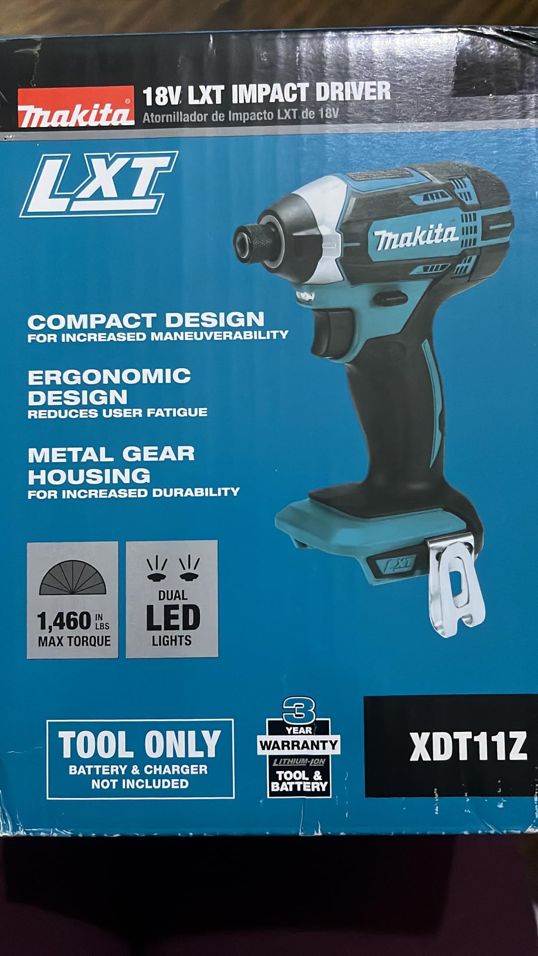 Makita XDT11Z 18V LXT Lithium-Ion Cordless Impact Driver, Tool Only, 1/4