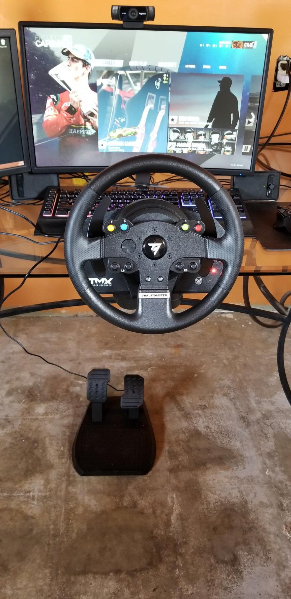 Thrustmaster TMX Force Feedback Racing Wheel & Pedals - XBOX & PC | 900-degree rotation, belt-pulley motor, 28 cm rim, 12-bit optical reading, ergonomic grip, for driving and truck sims customer photo 2