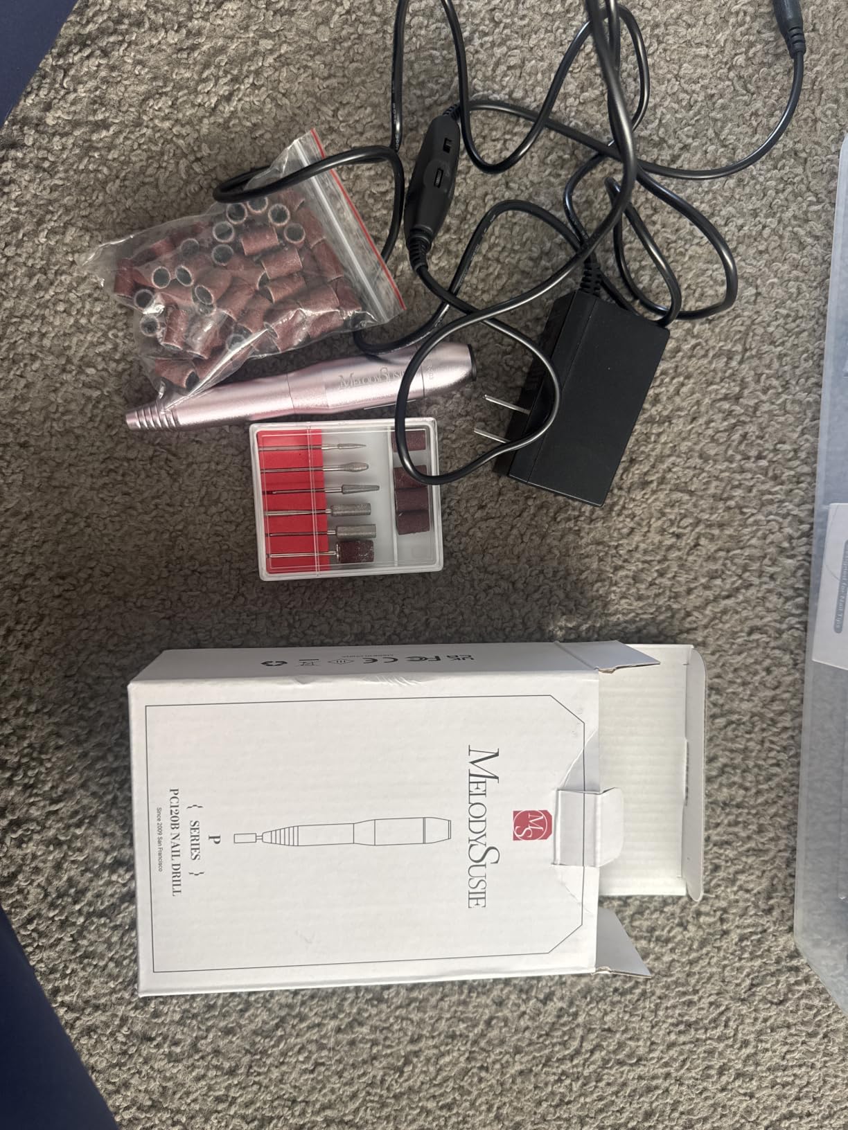 MelodySusie Pen-Shaped Portable Nail Drill with AC Adapter, PC120B 20000RPM Electric File with Compact Design for All Nail Care, Manicure Polishing, Shaping & Gel Removal at Home for Beginners customer photo 2