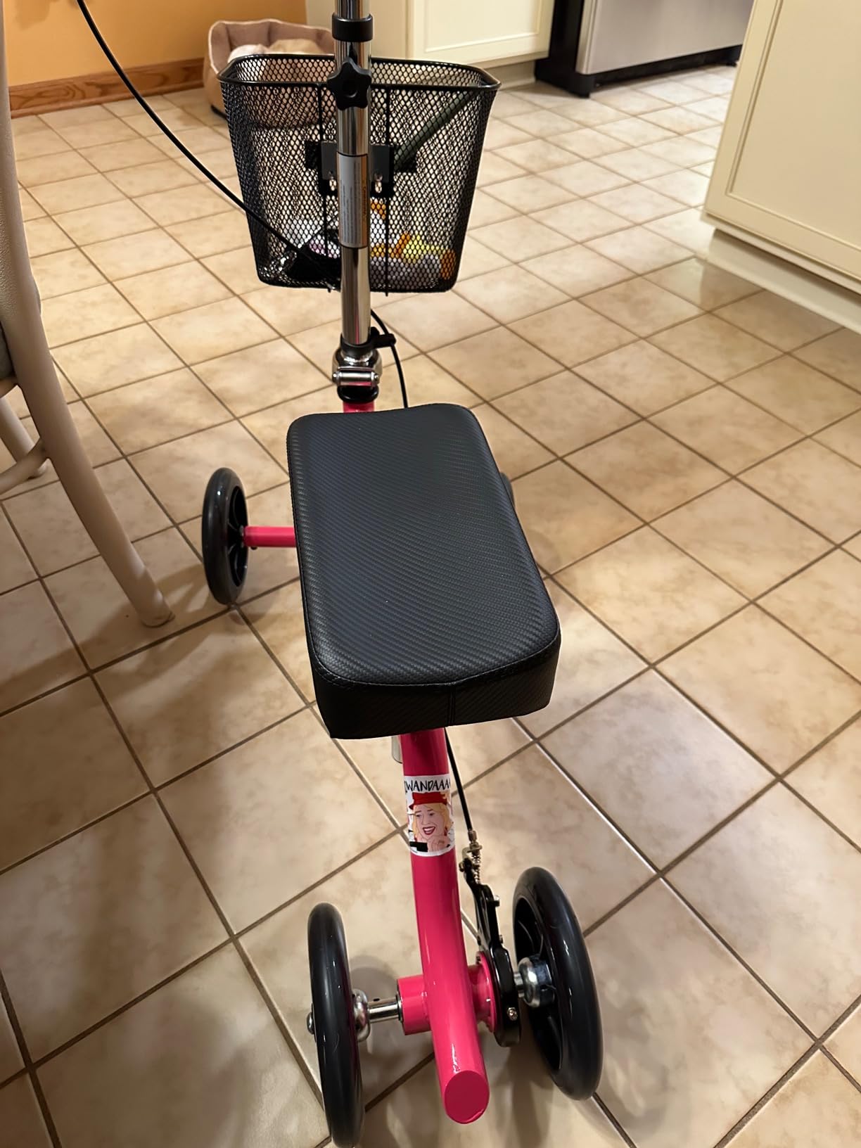 KneeRover Steerable Knee Scooter - Foldable Mobility Aid & Knee Walker with Basket for Adults, Adjustable Handlebar and Comfortable Knee Pad (Hot Pink) | Foldable Knee Walker For Foot Surgery, Broken Ankle, Foot Injuries, Crutch Alternative, Includes Basket customer photo 1