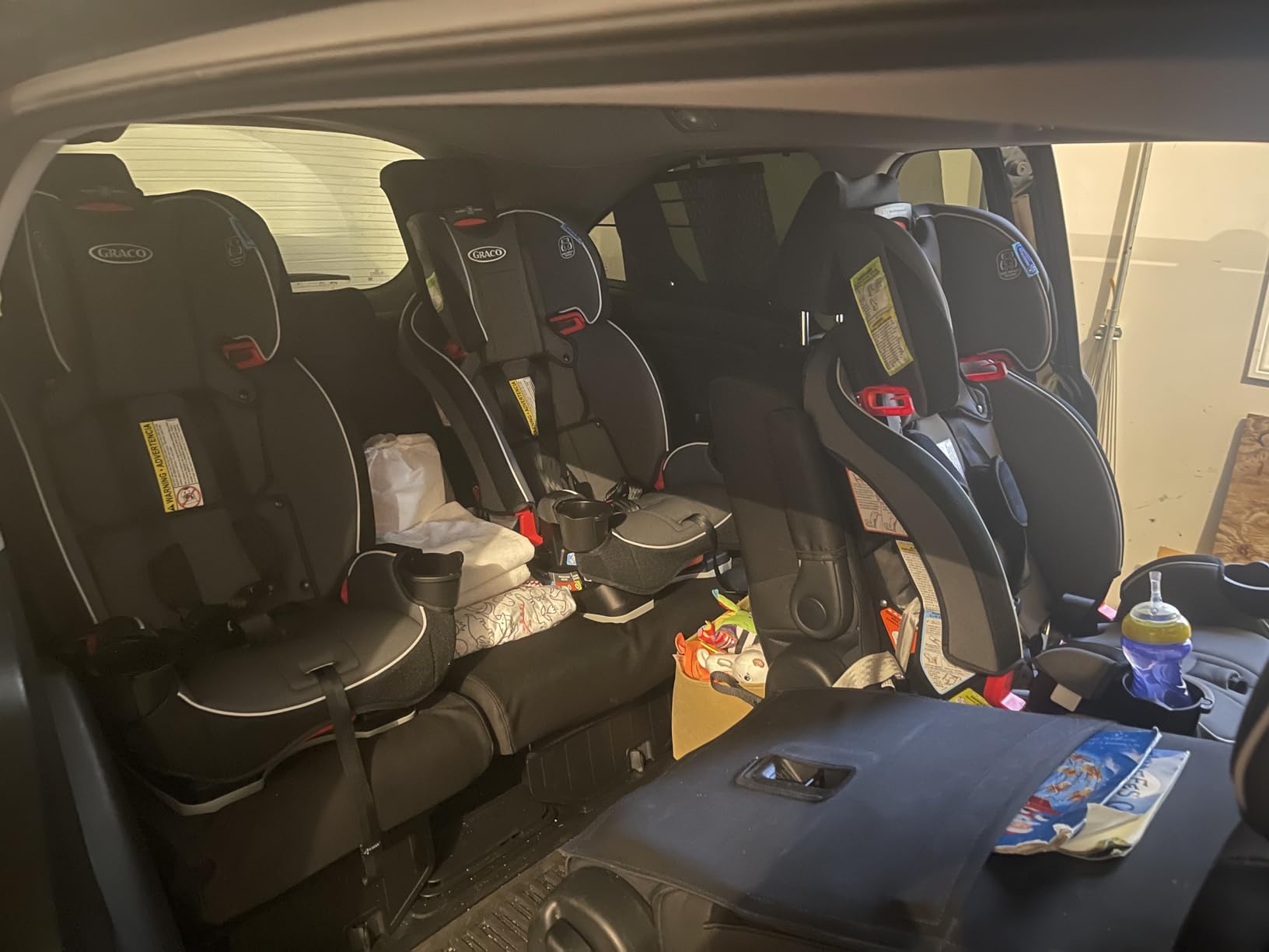Graco SlimFit 3-in-1 Convertible Car Seat, Space Saving Design, Forward & Rear-Facing, Highback Booster Option - Purple customer photo 1