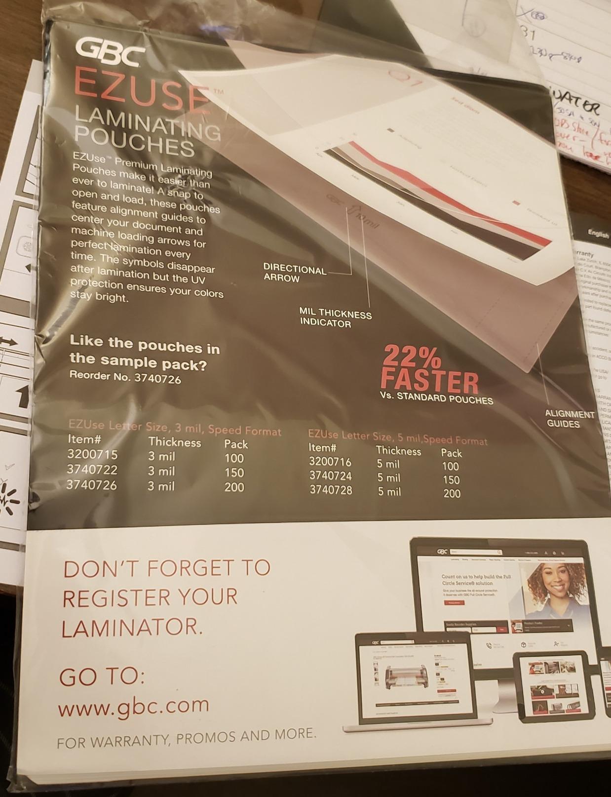 GBC Thermal Laminator Machine, Fusion 3000L, 9 Inch, 1 Min Warm-up, 3 or 5 Mil, with 30 EZUse Laminating Pouches for Home, Office and Classroom, Black (1703079) customer photo 2