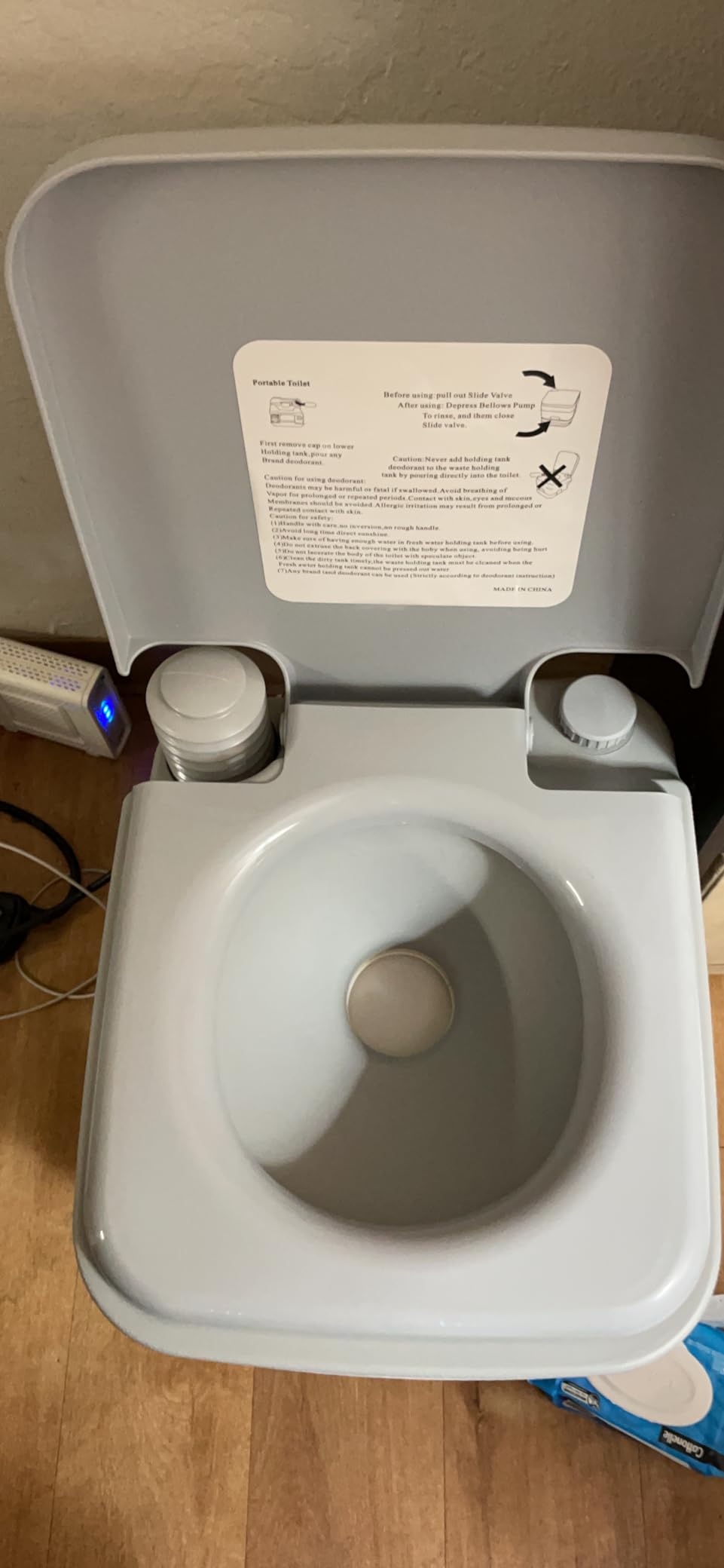 5.3 Gallon Porta Potty Travel Portable Camping Toilet for RV, Boating, Road Trips, Caravan, Campsite, Hospital(20L Gray) customer photo 1