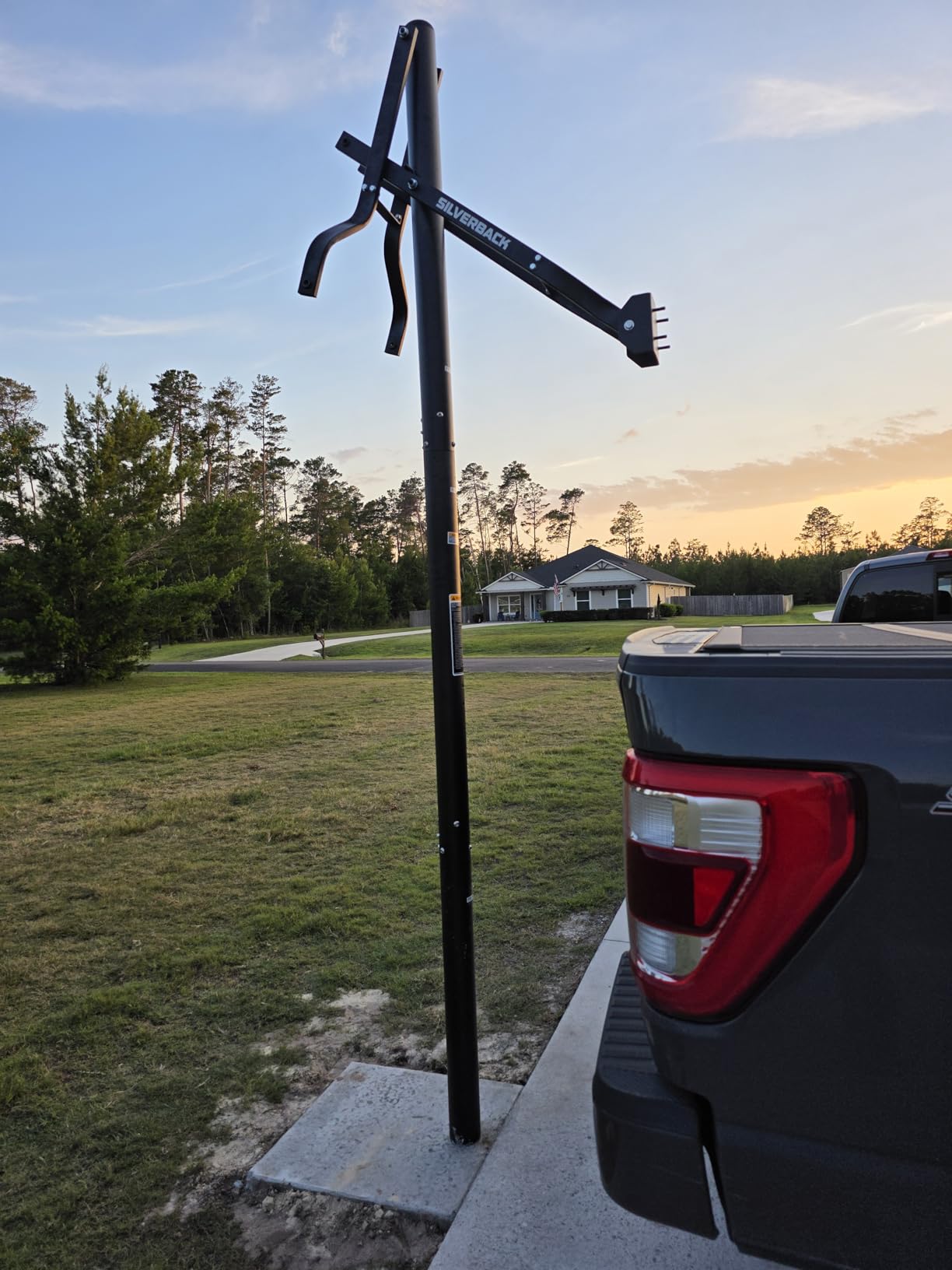 Silverback Height Adjustable In-Ground Basketball Hoop with Tempered Glass Backboard, Pro-Style Breakaway Rim, Pole and Backboard Pad customer photo 2