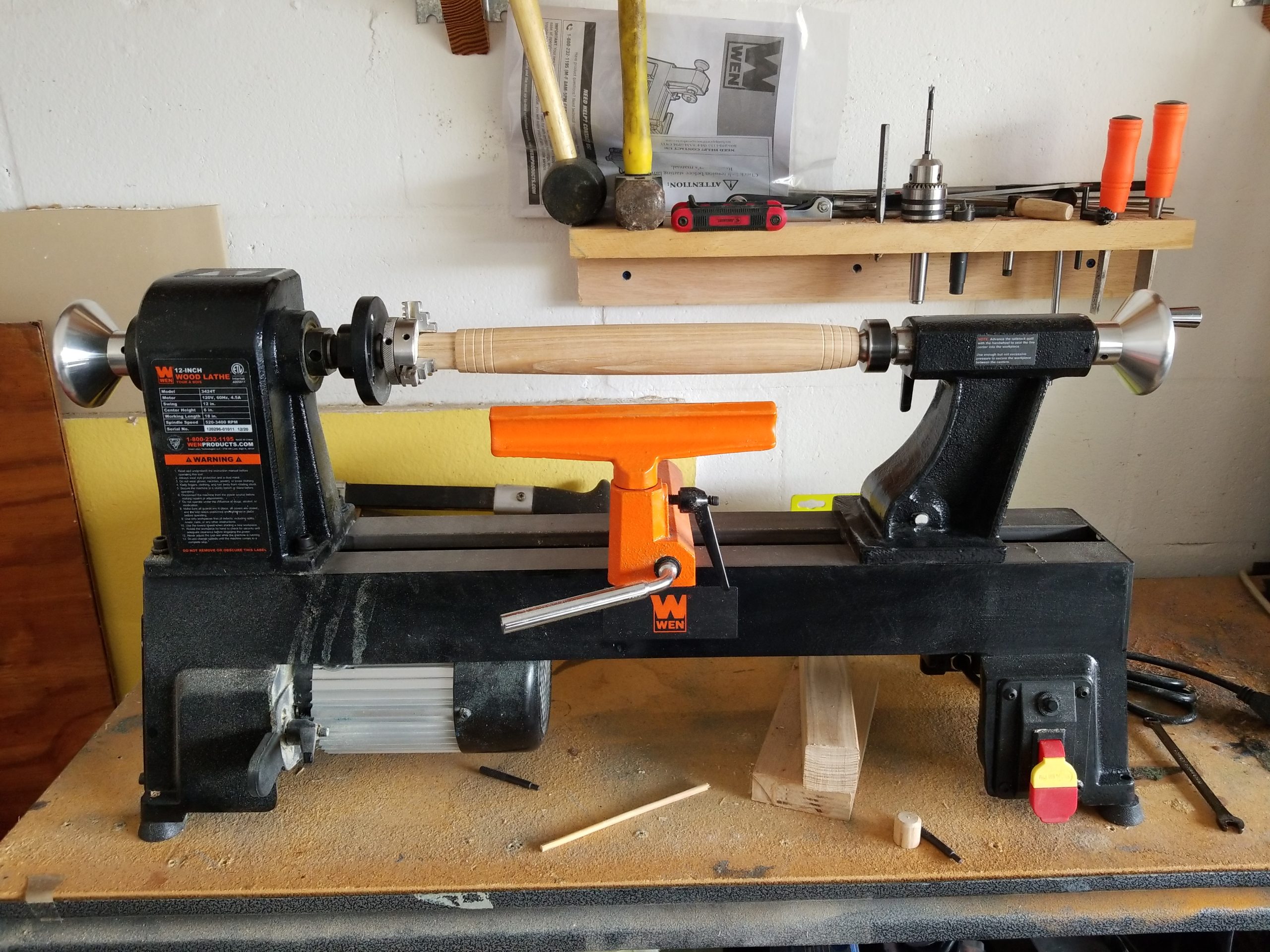 WEN LA3424 4.5-Amp 12-Inch by 18-Inch 5-Speed Benchtop Wood Lathe customer photo 2