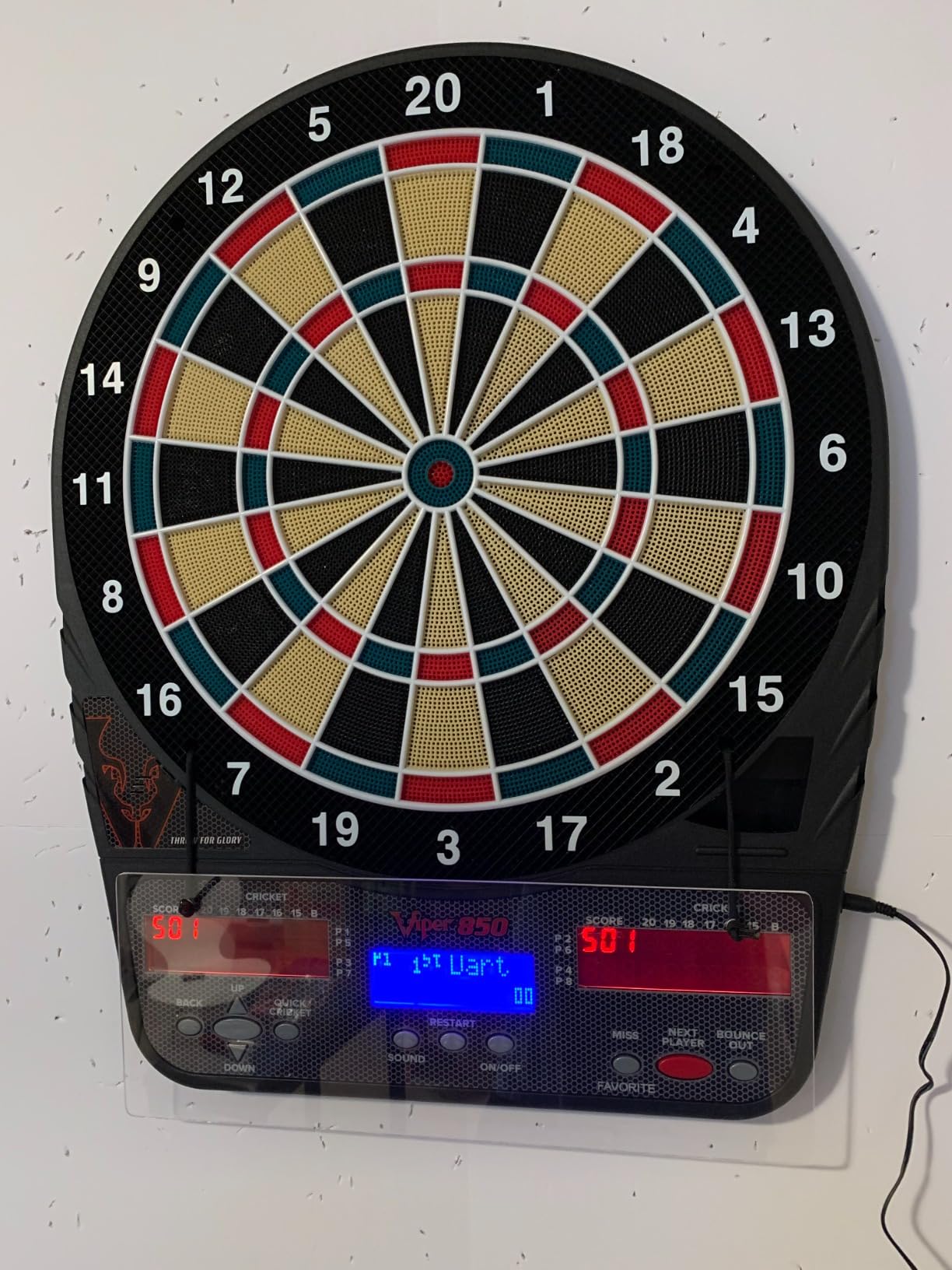 Viper 850 Electronic Dart Board, 15.5 Inch Soft Tip, Automatic Scoring | 15.5 Inch Regulation Target Face, 50 Games, 470 Options, 1-8 Players, 6 Darts Included, Ultra-Thin Spider, For Adults customer photo 2