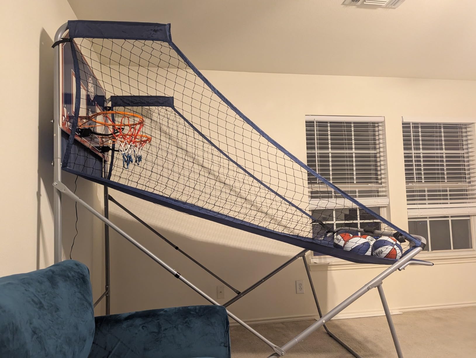 Pop-A-Shot Dual Shot Sport | 2-Hoop Indoor Electronic Arcade Basketball | Indoor Basketball Arcade Machine with 10 Game Modes, Dual Hoops, a Sturdy Steel Frame, and a Foldable Space-saving Design customer photo 2