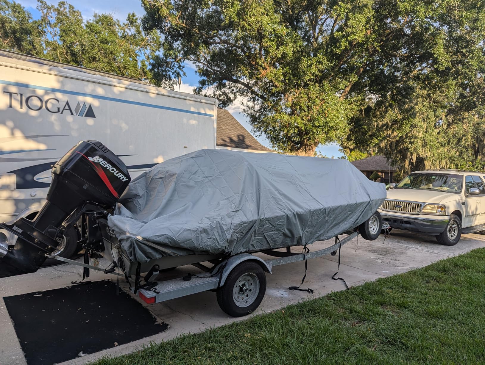 Explore Land Waterproof 900D Boat Cover, 14'-16' Long 76