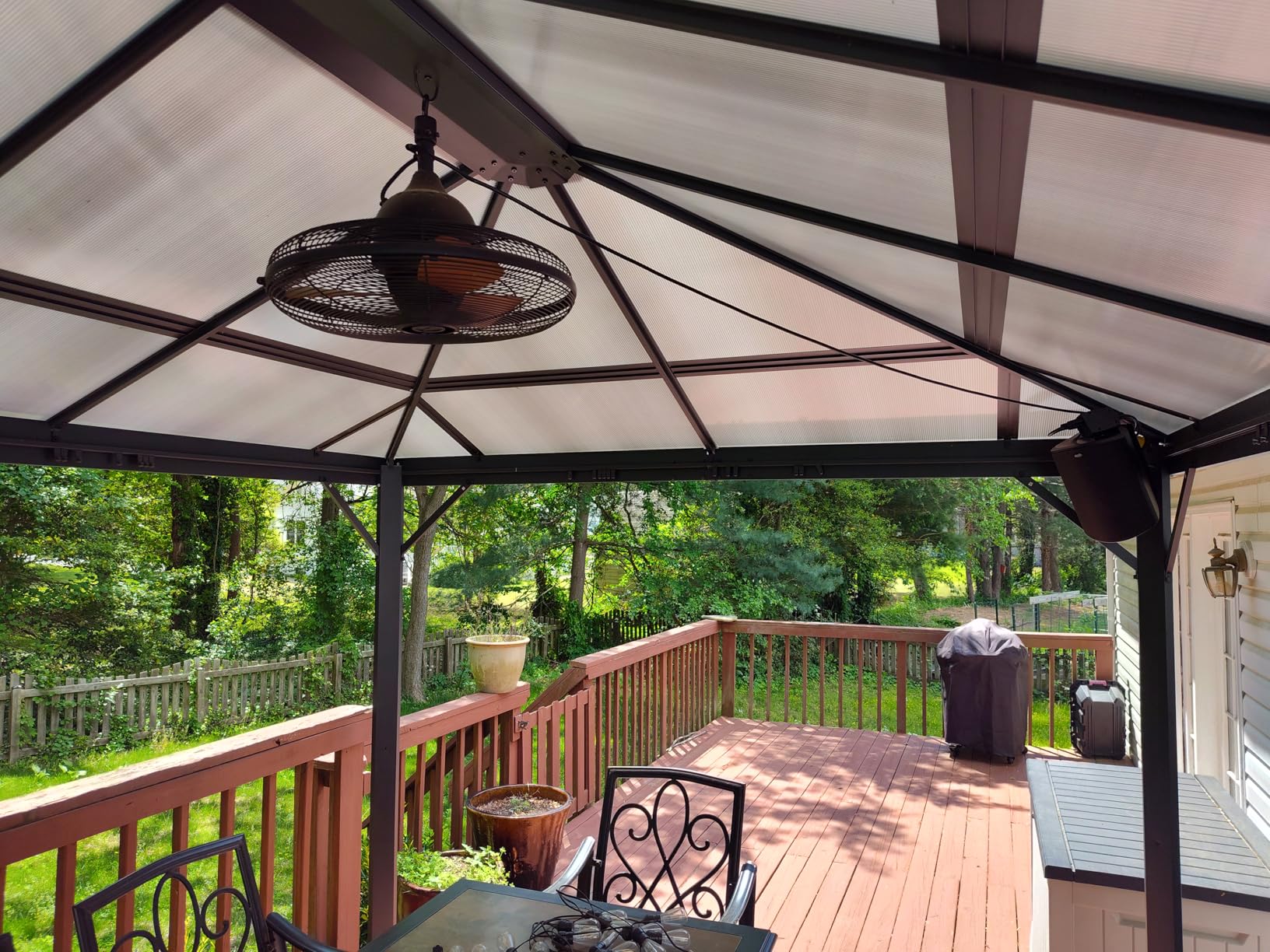 Kozyard Edward 10' x 12' Hardtop Gazebo, Permanent Outdoor Aluminum Patio Gazebo, Aluminum Composite Polycarbonate Top for Patio Lawn and Garden, Curtains and Netting Included customer photo 1