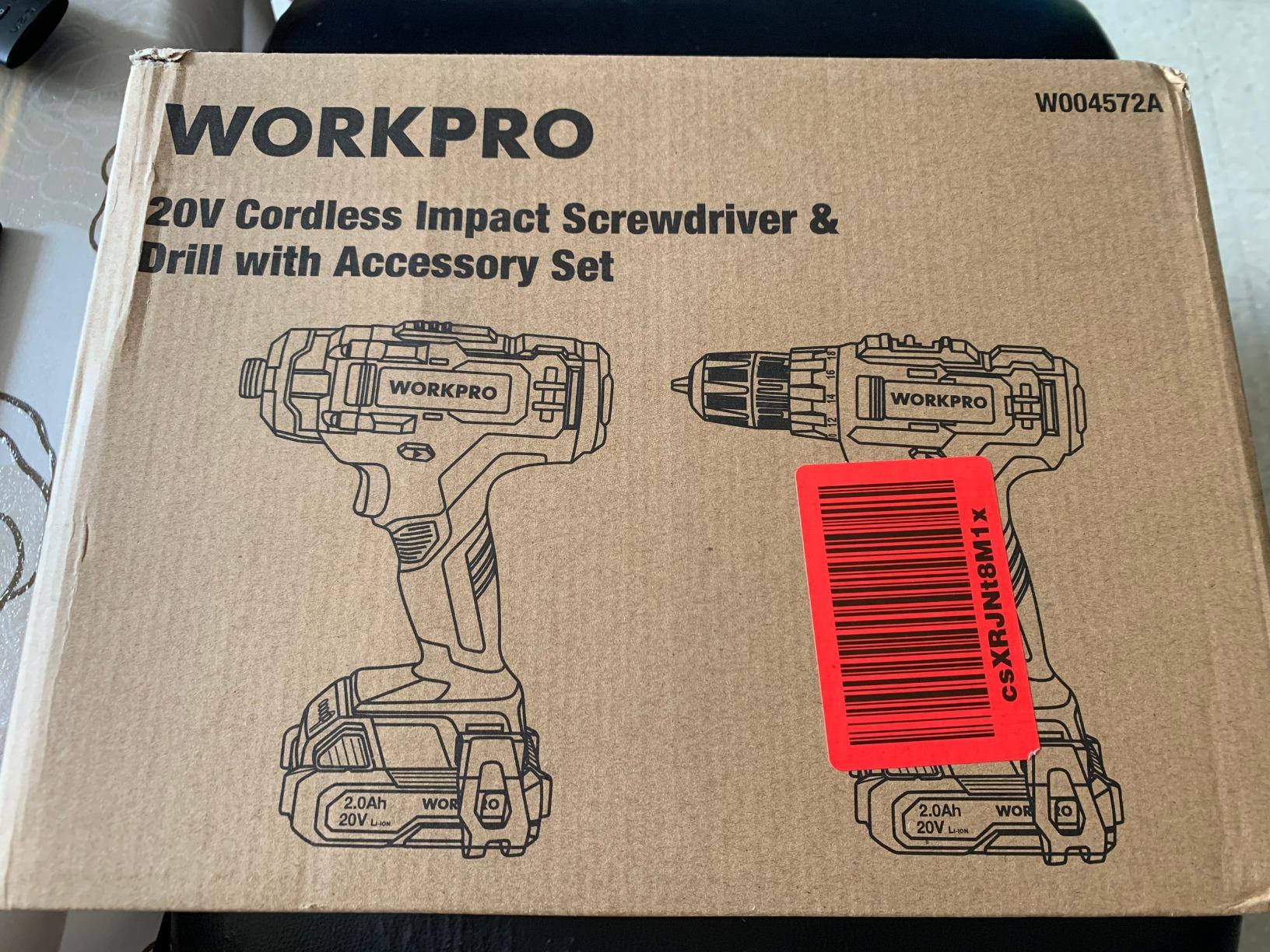 WORKPRO 20V Cordless Drill Combo Kit, Drill Driver and Impact Driver with 2x 2.0Ah Batteries and 1 Hour Fast Charger customer photo 1