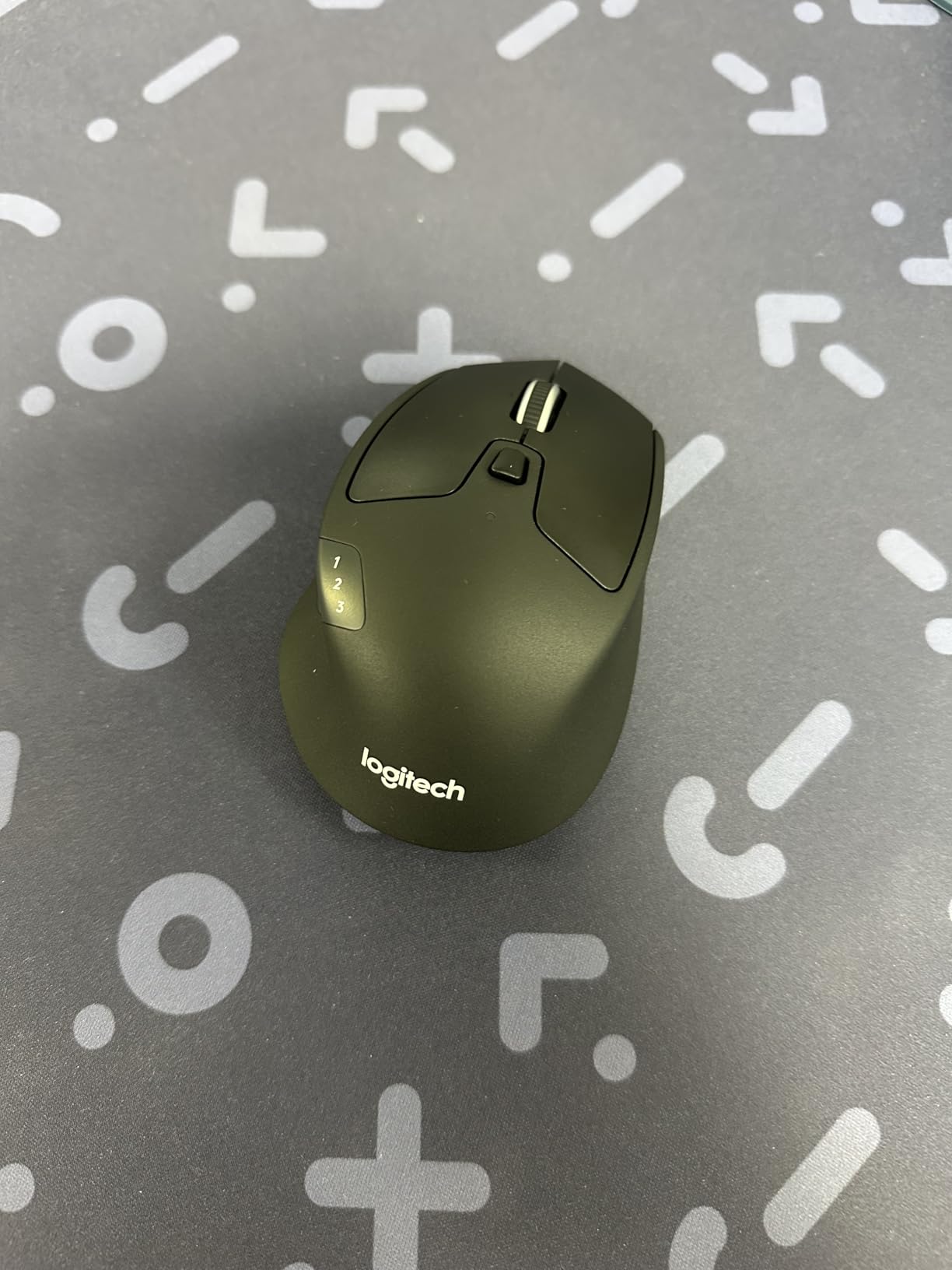 Logitech M720 Triathlon Multi-Device Wireless Mouse, Bluetooth, USB Unifying Receiver, 1000 DPI, 6 Programmable Buttons, 2-Year Battery, Compatible with Laptop, PC, Mac, iPadOS - Black customer photo 2