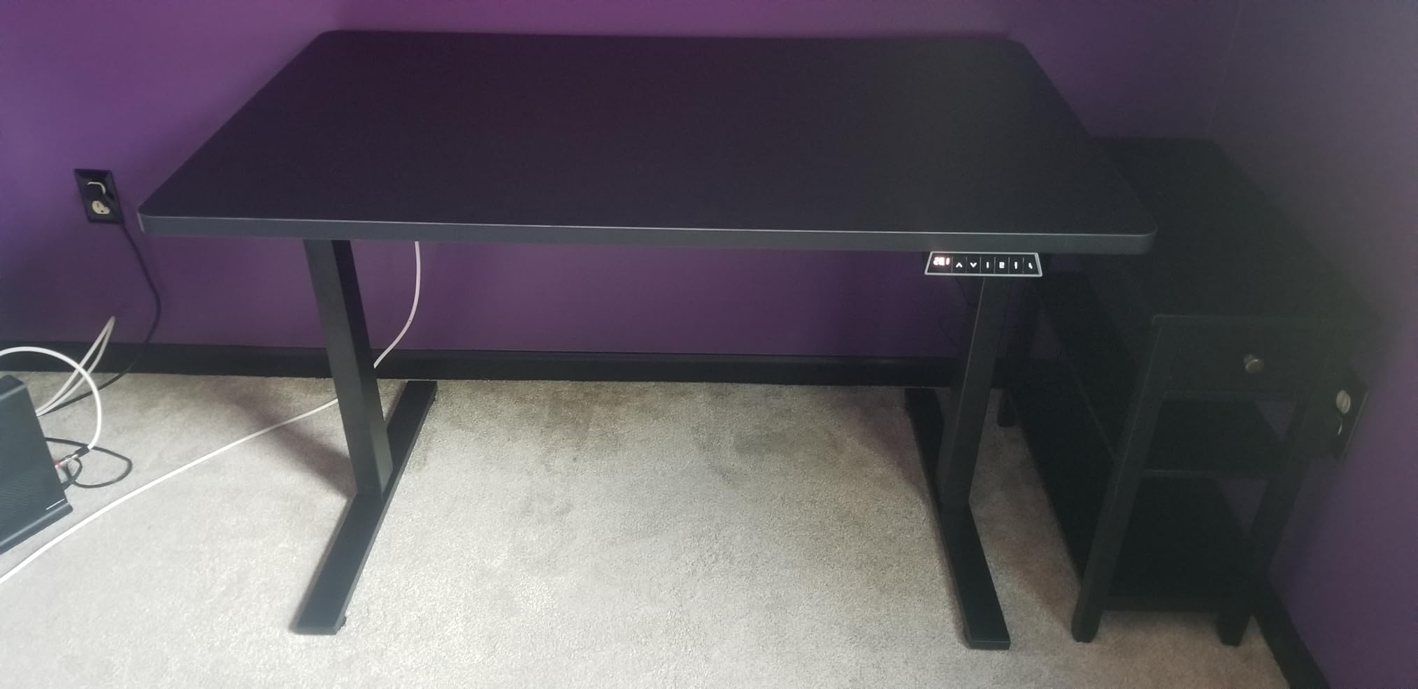 FLEXISPOT EN1 One-Piece Standing Desk, Electric Adjustable with 4 Memory Presets, 176 LBS Capacity, Stable and Quiet, Seamless Desktop for Home Office and Dual Monitors, 48