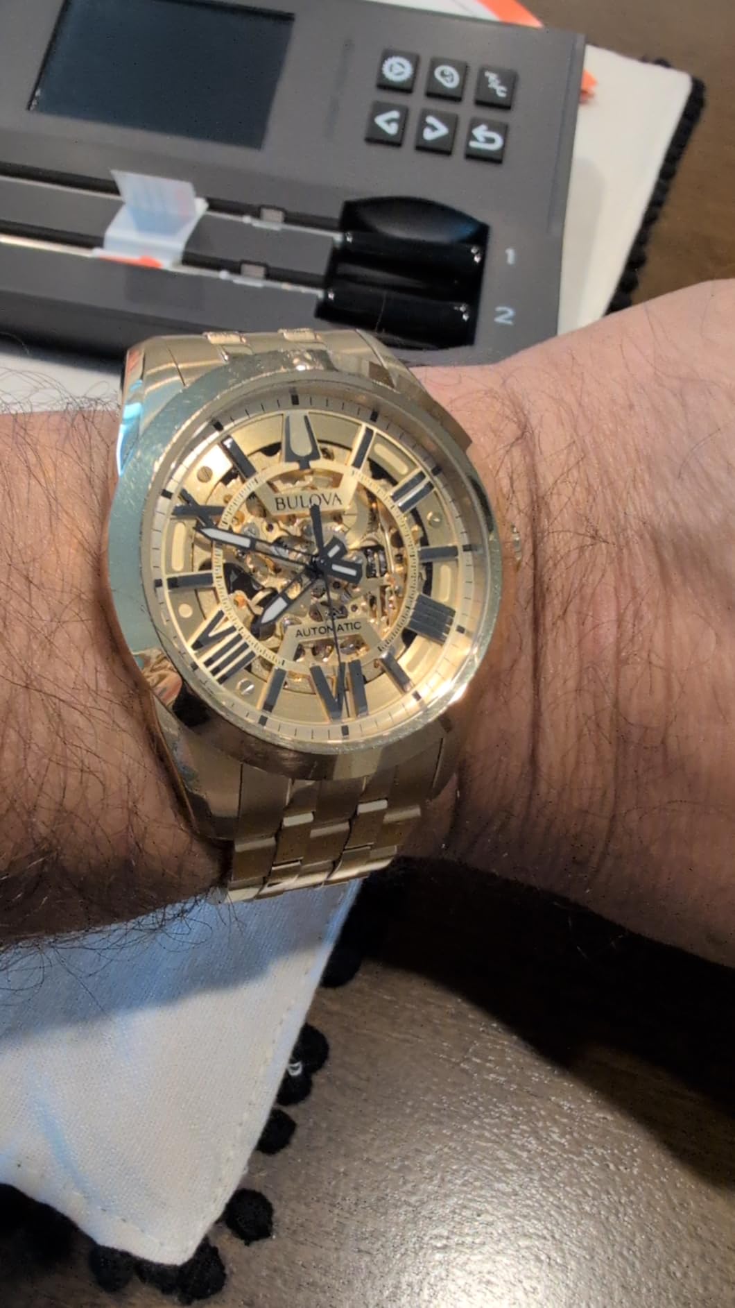 Men's Sutton Chronograph Automatic Gold-Tone Watch | 43mm | 97A162 customer photo 1
