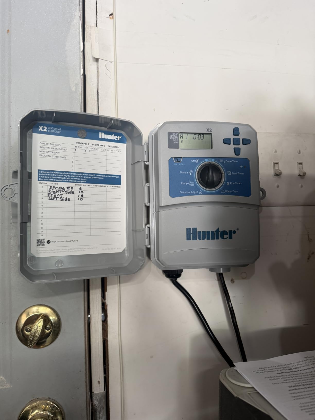 Hunter X2 4 Zone Sprinkler Controller, Outdoor Irrigation Timer for Lawn and Garden, Smart Watering with Weather-Based Scheduling and Cycle and Soak, Smart Controller Ready with Optional WiFi Module customer photo 1