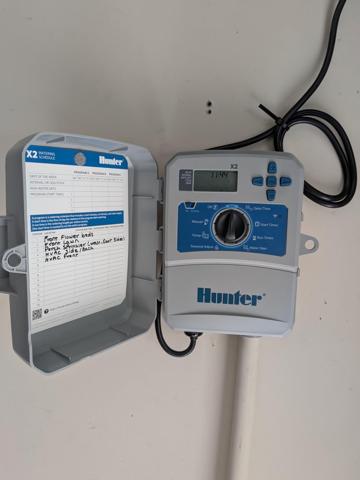 Hunter X2 4 Zone Sprinkler Controller, Outdoor Irrigation Timer for Lawn and Garden, Smart Watering with Weather-Based Scheduling and Cycle and Soak, Smart Controller Ready with Optional WiFi Module customer photo 2