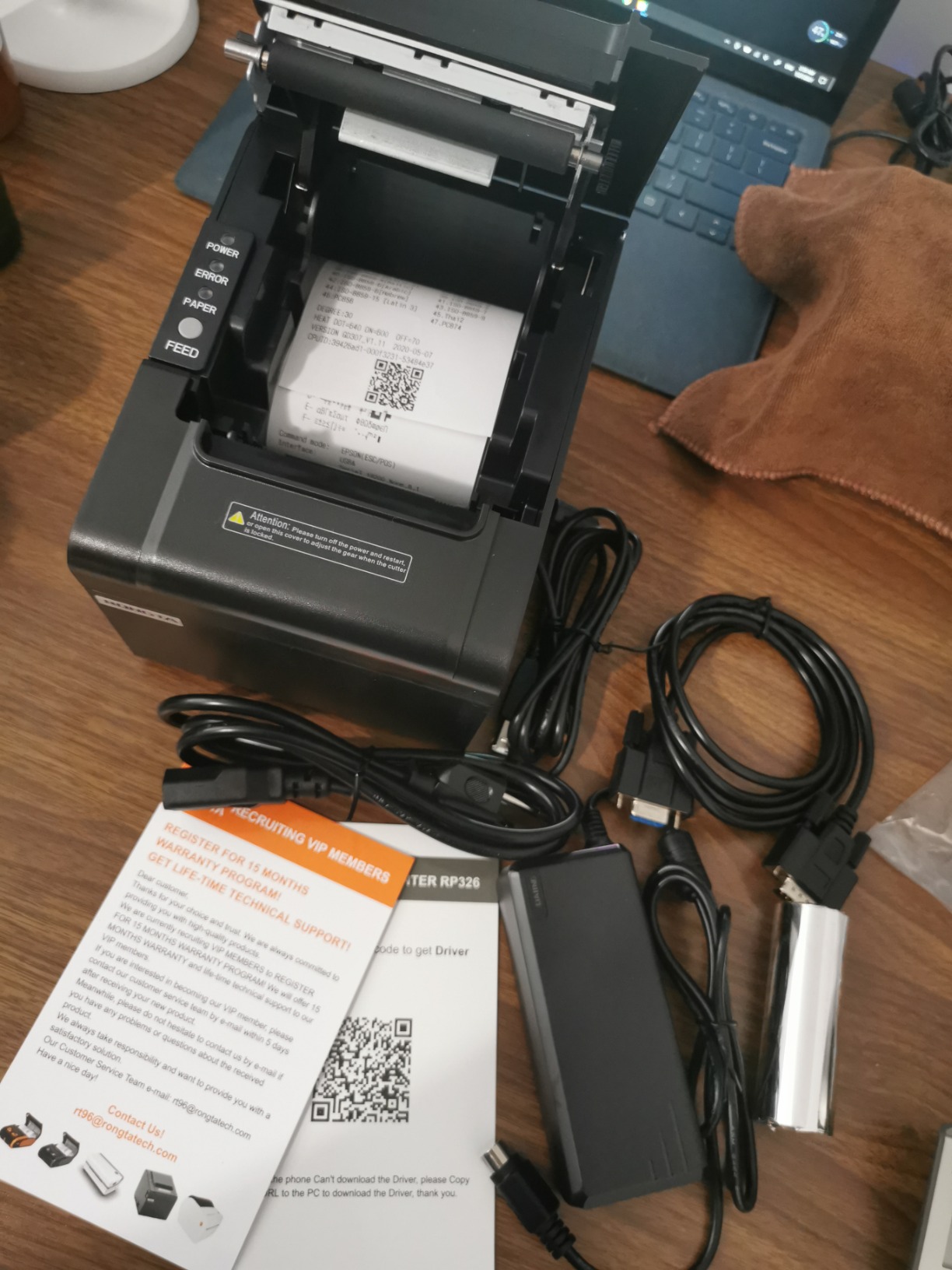 Rongta POS Printer, 80mm USB Thermal Receipt Printer, Restaurant Kitchen Printer with Auto Cutter Support Cash Drawer,USB Serial Ethernet Interface for Windows/Mac/Linux,Do Not Square (RP326) customer photo 1