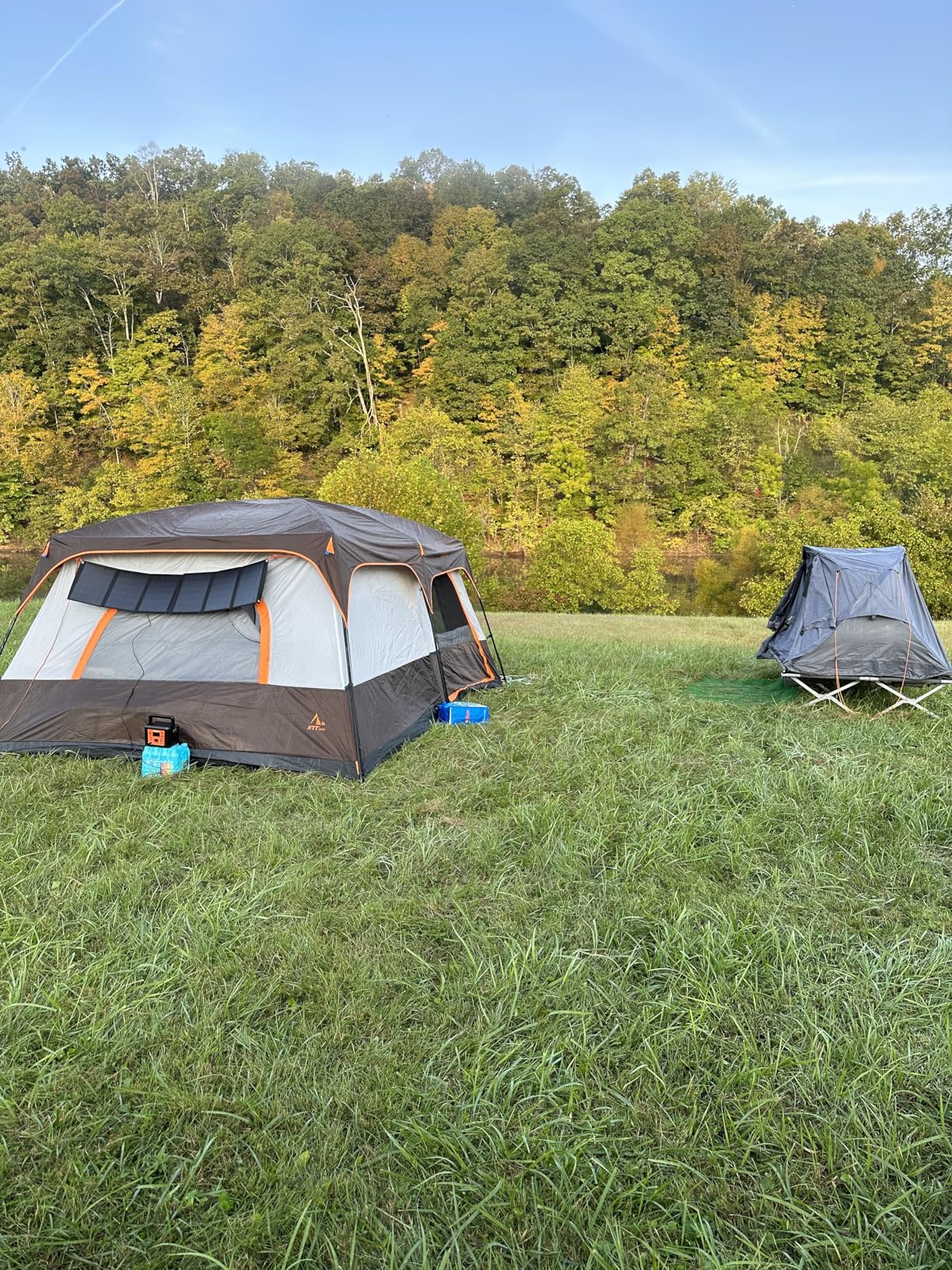 Extra Large Tent 8-10-12-14 Person(A),Family Cabin Tents,2 Rooms,3 Doors and 3 Windows with Mesh,Straight Wall,Waterproof,Double Layer,Big Tent for Outdoor,Picnic,Camping,Family Gathering customer photo 2