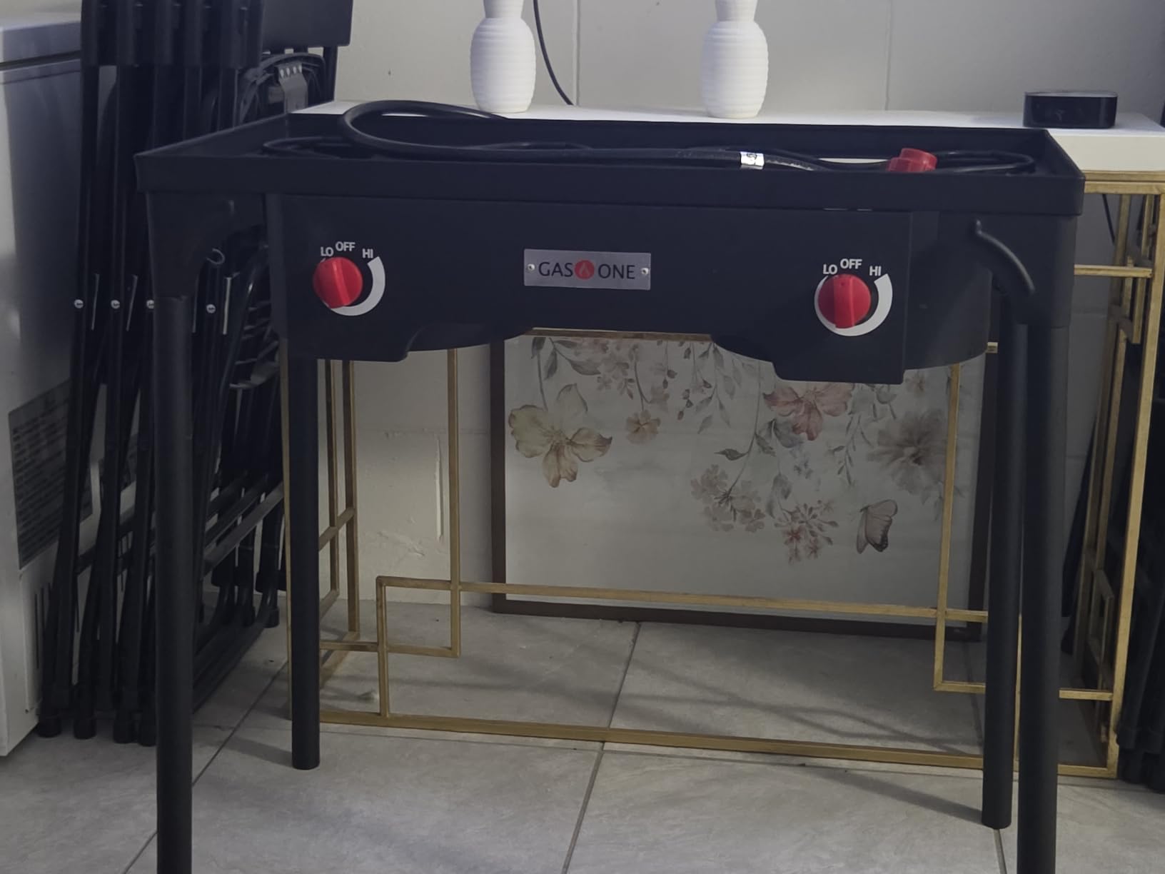 Gas One Propane Double Burner Two Burner Camp Stove Outdoor High Pressure Propane with Removable Legs customer photo 1