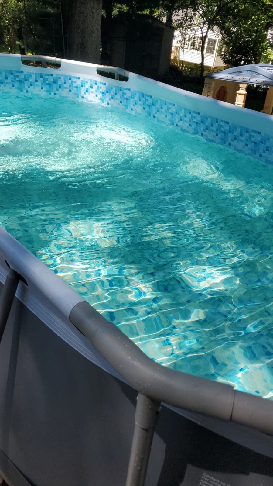 Bestway Steel Pro MAX 10' x 6'7' x 33' Oval Above Ground Swimming Pool Set, 330 GPH Filter Pump, Tritech Puncture Resistant Liner, ClickConnect Steel Frame, Gray customer photo 2