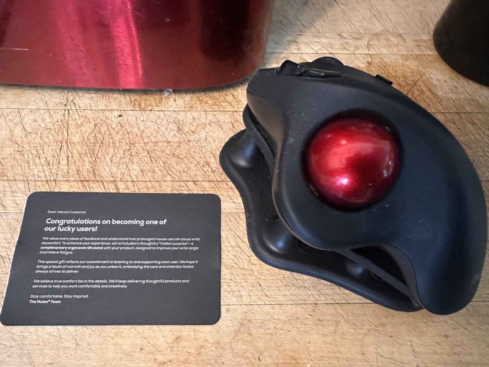 Nulea M501 Wireless Trackball Mouse, Rechargeable Ergonomic, Easy Thumb Control, Precise & Smooth Tracking, 3 Device Connection (Bluetooth or USB Receiver), Compatible for PC, Laptop, Mac, Windows. customer photo 1
