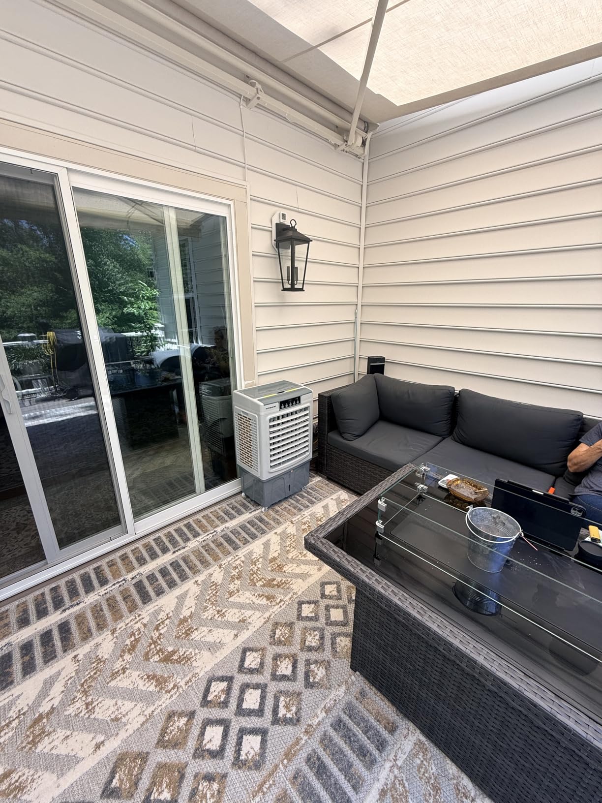 VAGKRI Swamp Cooler, 2100 CFM Evaporative Air Cooler with 3 Modes & Wind Speeds, 120° Oscillation, 24H Timer, Portable Outdoor Air Conditioner with Auto Fill for Patio Garage Commercial Use, 8 Gallon customer photo 1