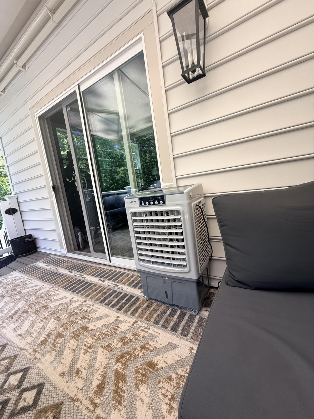 VAGKRI Swamp Cooler, 2100 CFM Evaporative Air Cooler with 3 Modes & Wind Speeds, 120° Oscillation, 24H Timer, Portable Outdoor Air Conditioner with Auto Fill for Patio Garage Commercial Use, 8 Gallon customer photo 2
