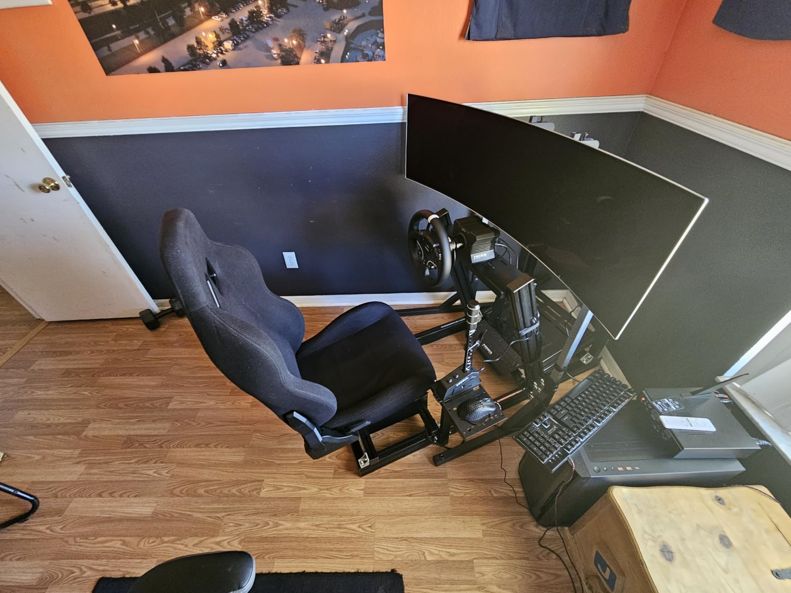 SimFab Triple Monitor and TV Floor Stand for Racing and Flight Simulators Model HD | Over 100x100mm VESA Mount, 40-55 inch Monitors or TVs (Triple Monitor or TV Stand, HD Mount Brackets) customer photo 2