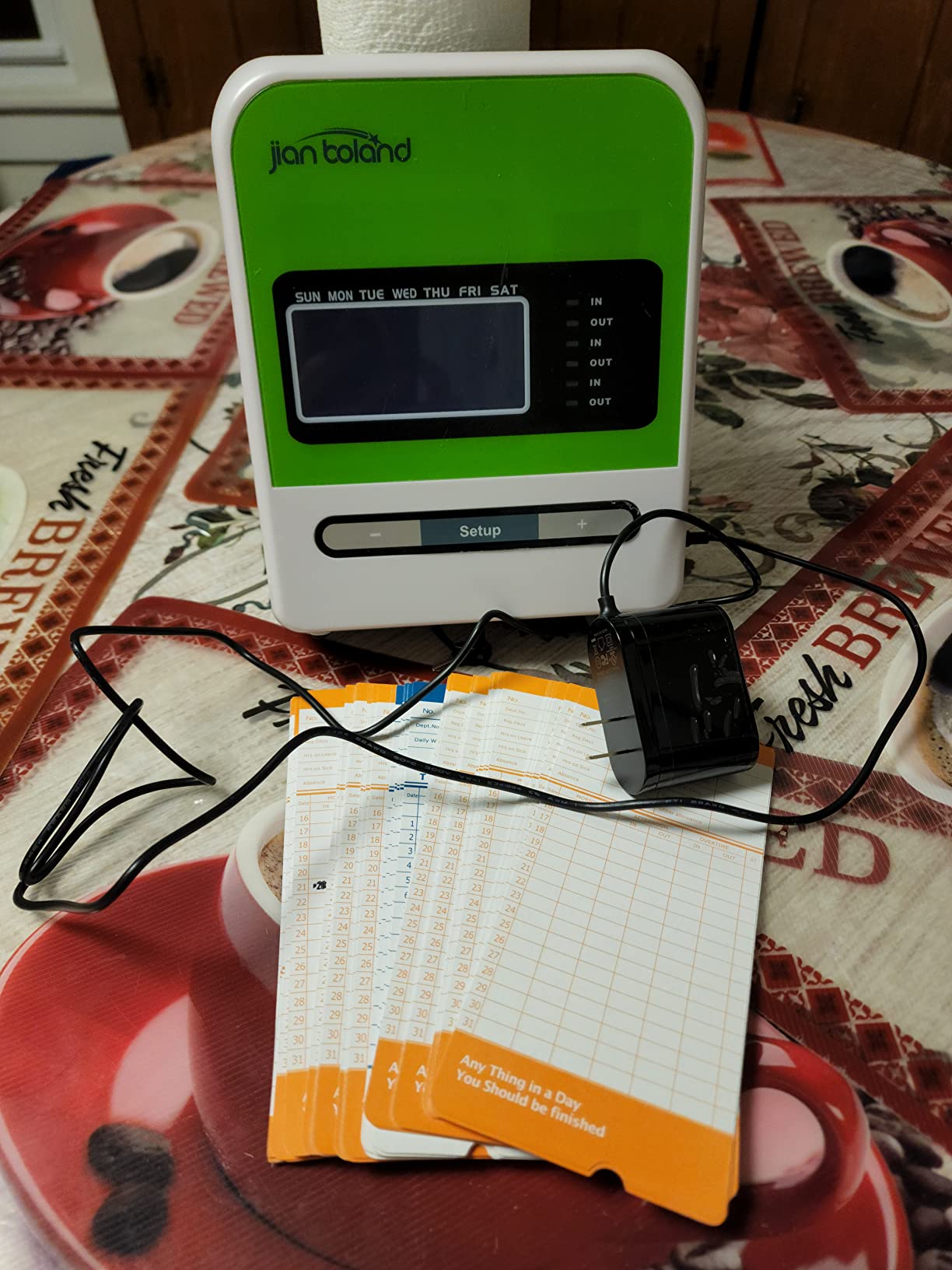 Employee Thermal Time Clock for Small Business | in/Out Punch Clock, No Ink Ribbon No Network Required, Includes 50 Time Cards & 2 Keys, 0 Monthly Fee customer photo 1
