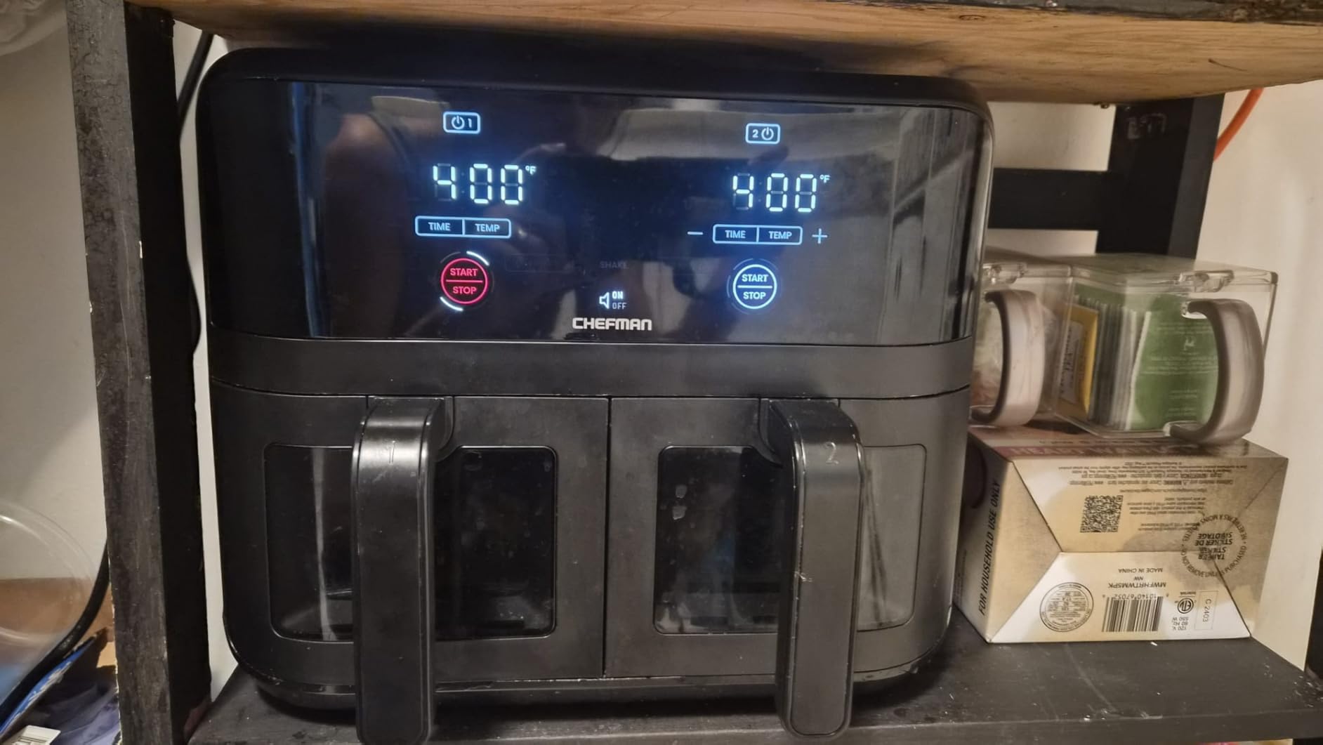 Chefman 6 Quart Dual Basket Air Fryer, Digital Touchscreen, Smart Sync Finish, Hi-Fry, 2 Independent 3QT Nonstick Dishwasher-Safe Baskets customer photo 1