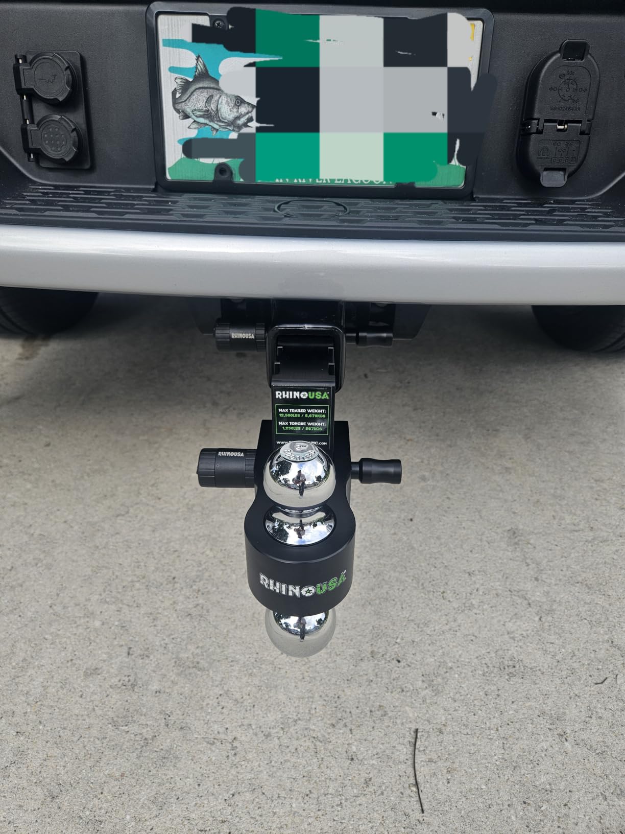 Rhino USA Adjustable Trailer Hitch (Fits 2-Inch Receiver) - Heavy Duty Aluminum Tow Hitches with 6-Inch Drop/Rise for Truck (12,500 LBS GTW) - Weatherproof Double Anti-Theft Locking Hitch Pins (Black) customer photo 1