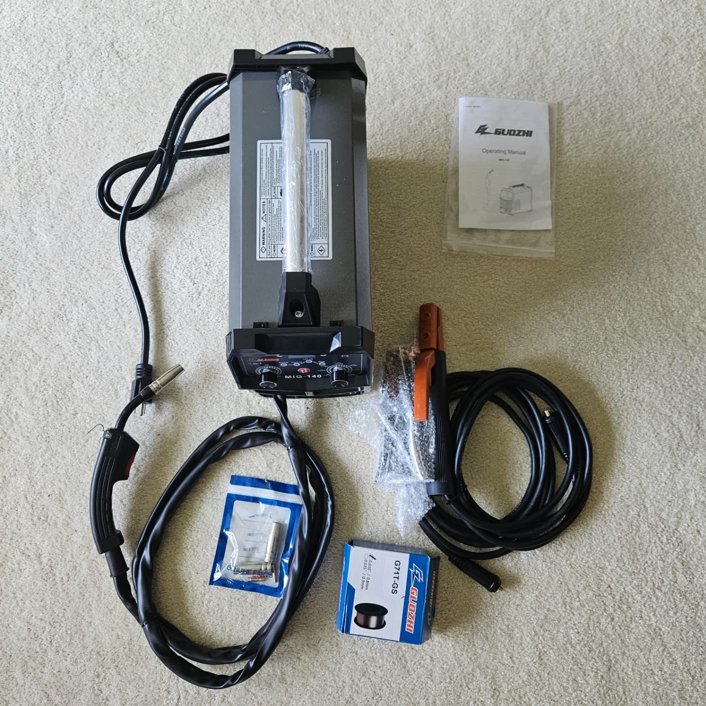 GZ GUOZHI 140A MIG Welder, 3-in-1 FLUX MIG/ARC/Lift TIG Multi-Process, 110V Flux Core Welder with Welding Gun customer photo 1