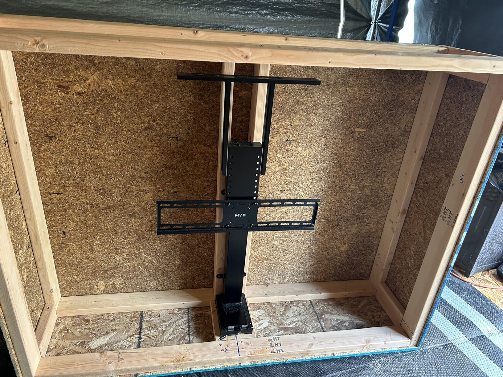 VIVO Motorized Large TV Stand for 37 to 77 inch Screens, MOUNT-E-UP80D | Black, Vertical Lift Television Stand with Remote Control, Compact TV Mount Bracket customer photo 2